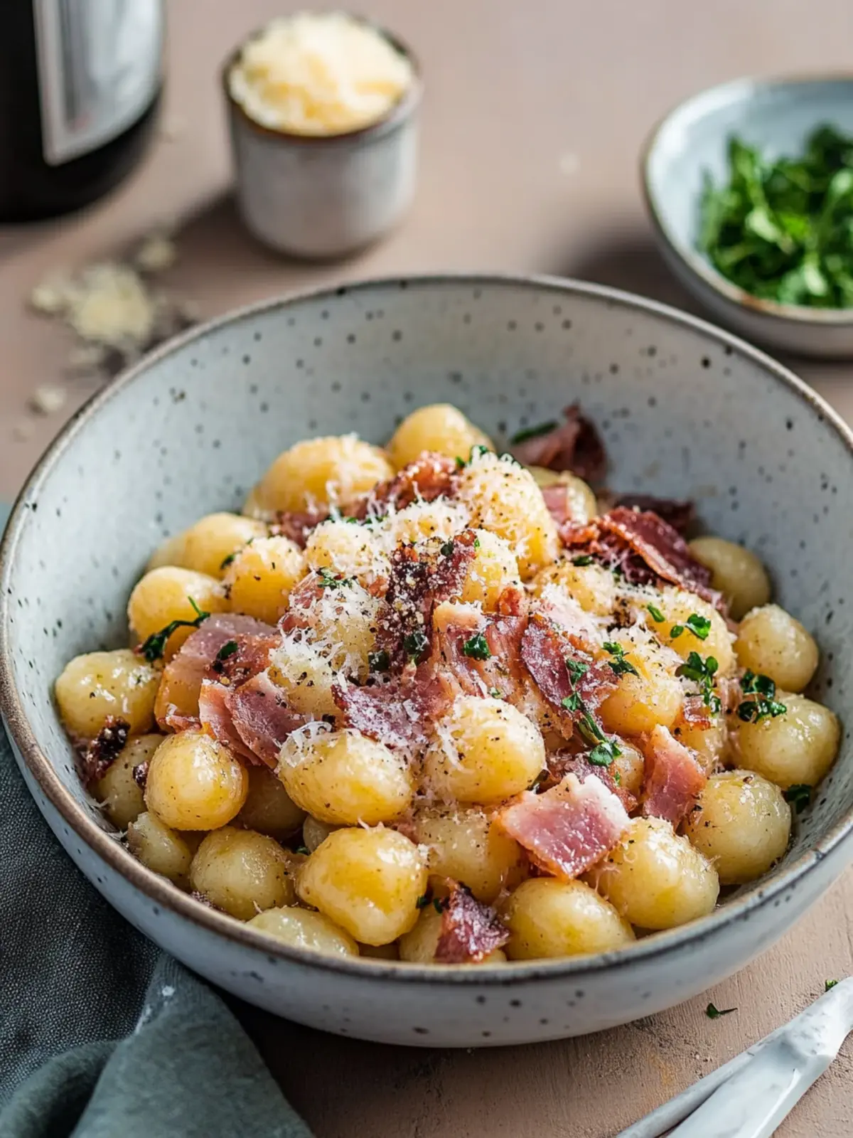Gnocchi Carbonara mit Speck und Parmesan – Ein italienischer Traum 2 Gnocchi Carbonara mit Speck und Parmesan
