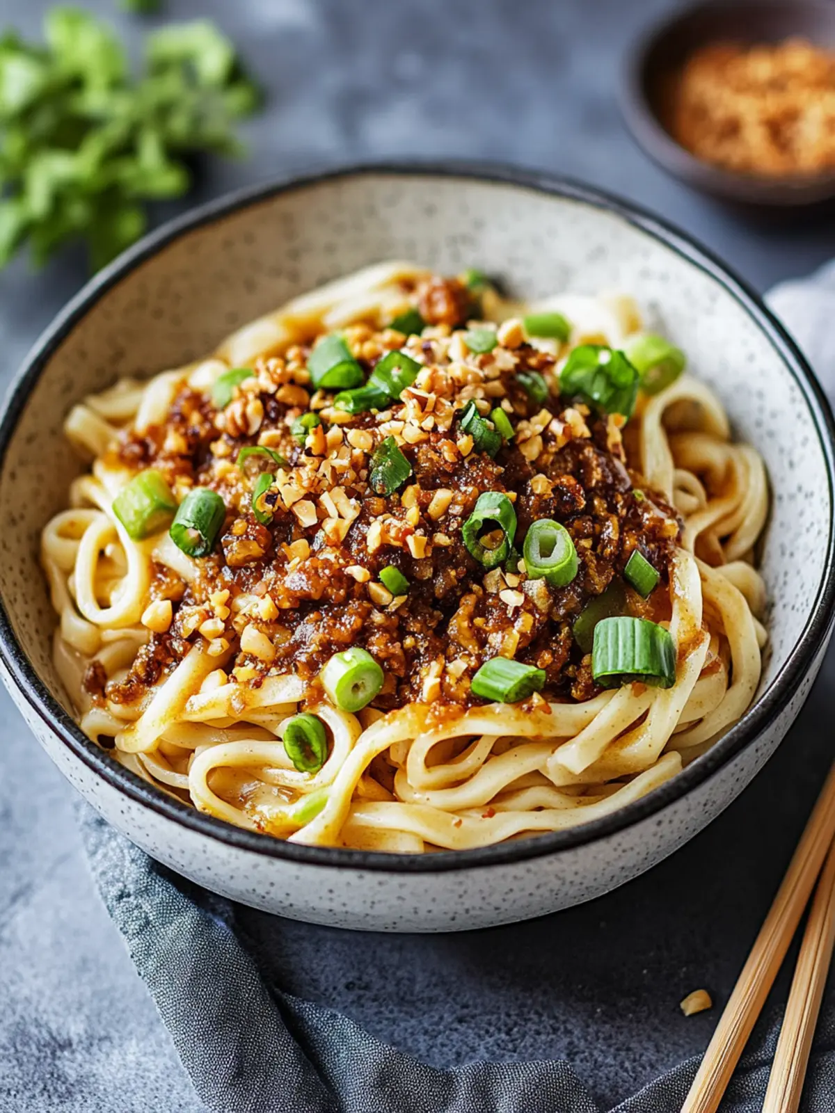 Vegane Udon-Nudeln mit Erdnusssauce und Gemüse für jeden Tag 3 Udon-Nudeln mit Erdnusssauce und Gemüse
