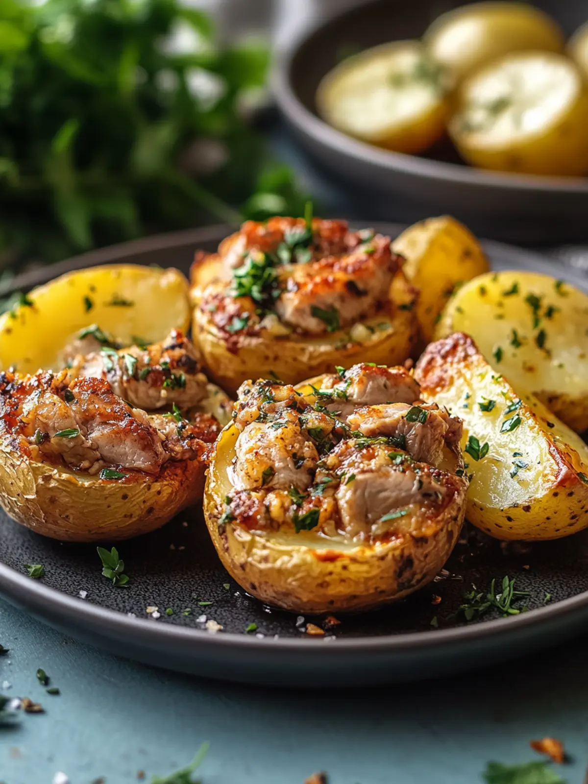 Schnelle Thunfisch-Ofenkartoffeln aus der Heißluftfritteuse 3 Tuna Oven Potatoes from the Air Fryer