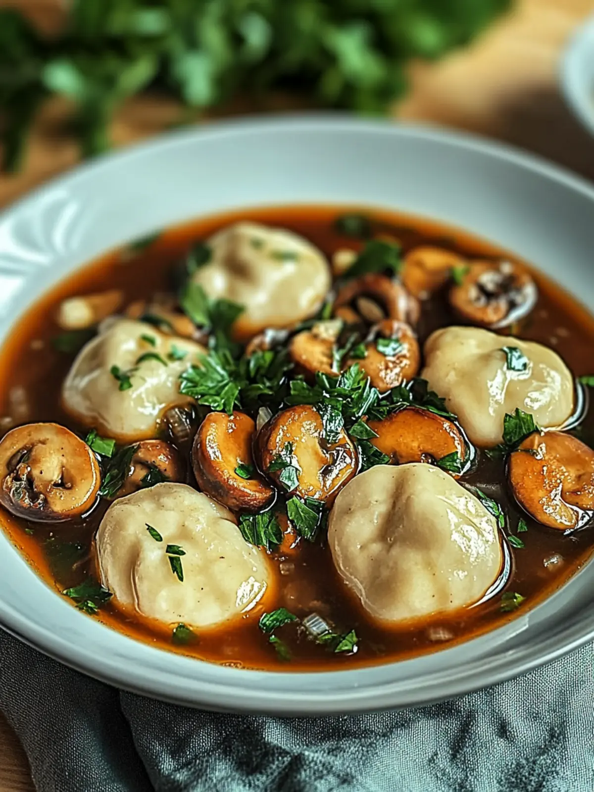 Veganer Gulasch mit Pilzen und Semmelknödeln Freude 2 Veganer Gulasch mit Pilzen und Semmelknödeln