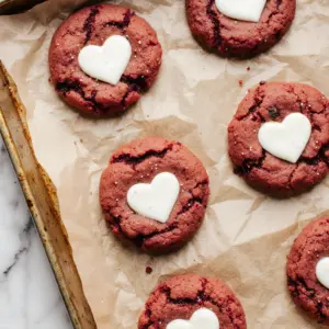Rote Samtzuckerkekse mit Frischkäsefüllung 2 Rote Samtzuckerkekse mit Frischkäsefüllung