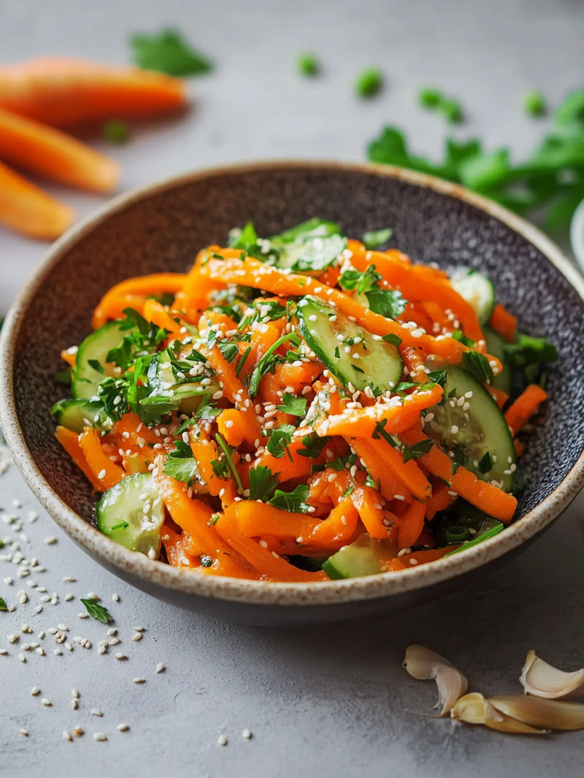 Karottensalat mit Ingwer-Sesam-Dressing für mehr Frische! 3 Karottensalat mit Ingwer-Sesam-Dressing