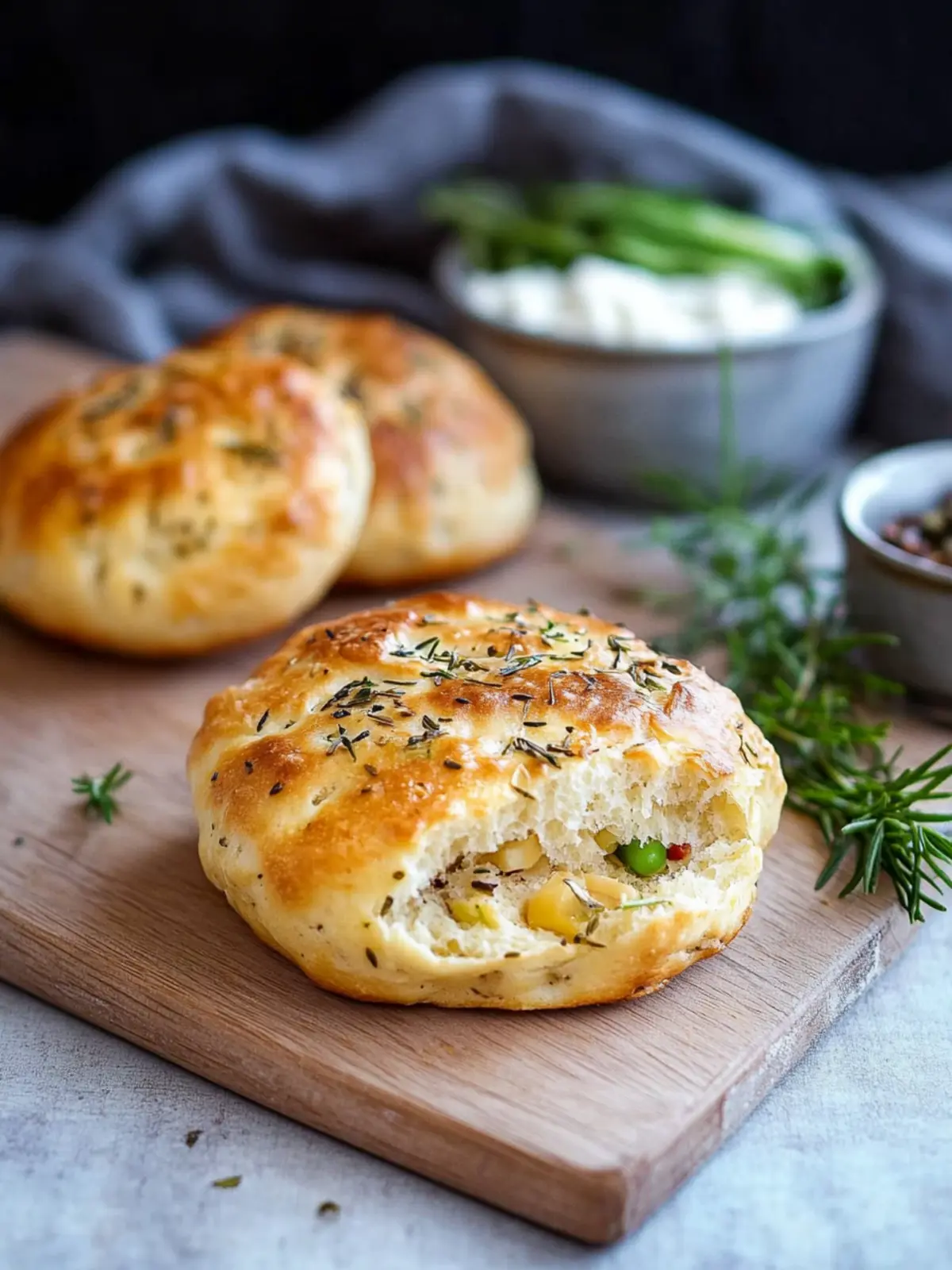 Low Carb Brötchen mit Hüttenkäse