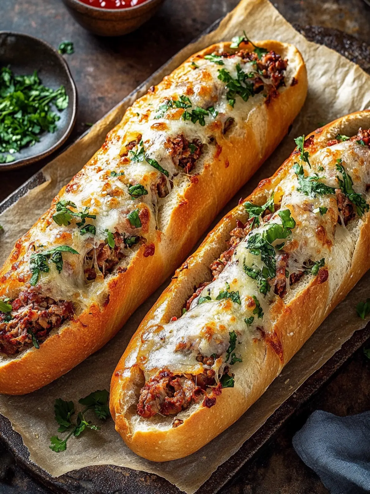 Überbackene Hackfleisch-Baguettes – Herzhaft wie bei Oma 4 Überbackene Hackfleisch-Baguettes