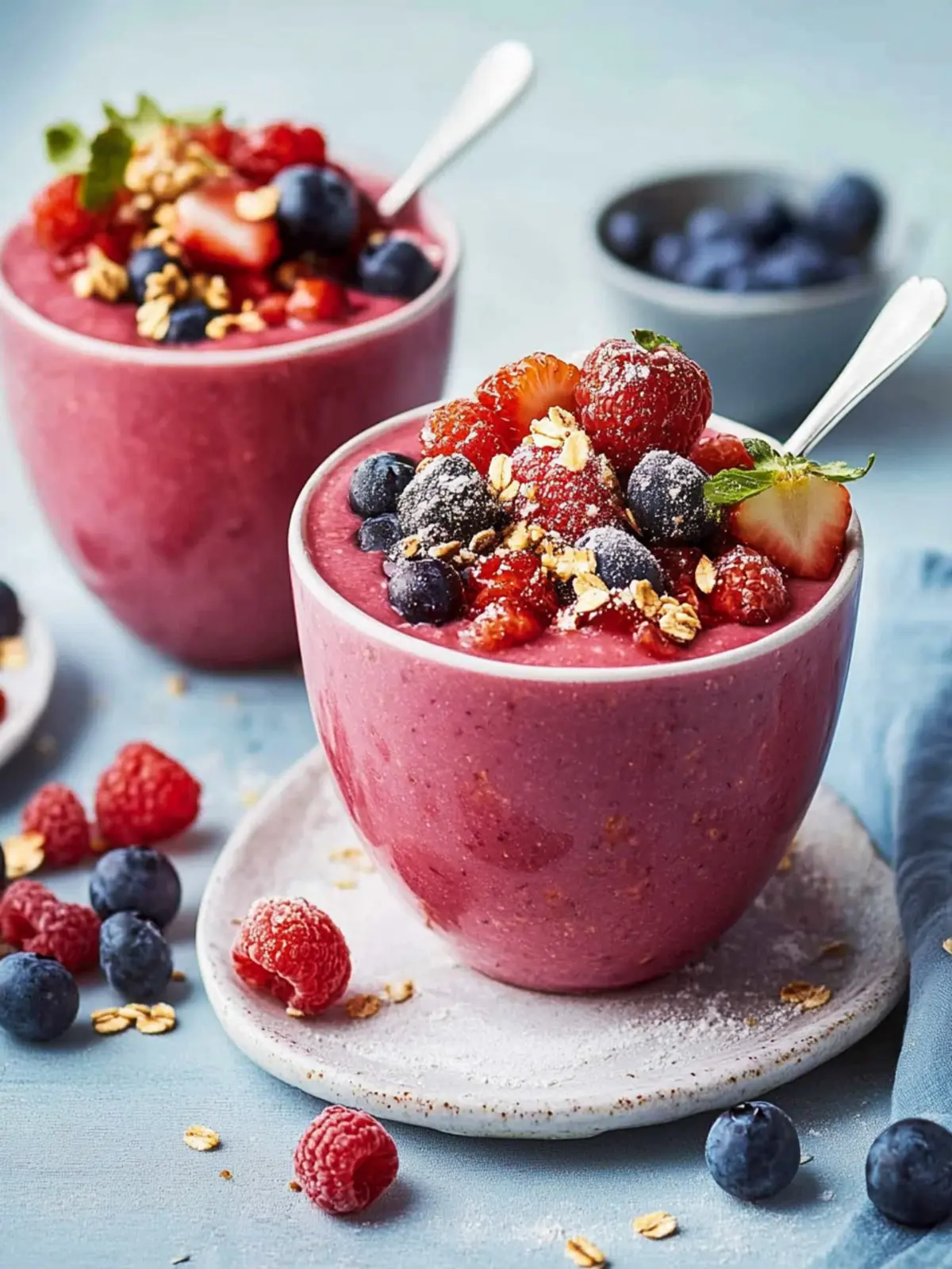 Erfrischende Smoothie-Schüssel mit Beeren für jeden Morgen 5 Smoothie-Schüssel