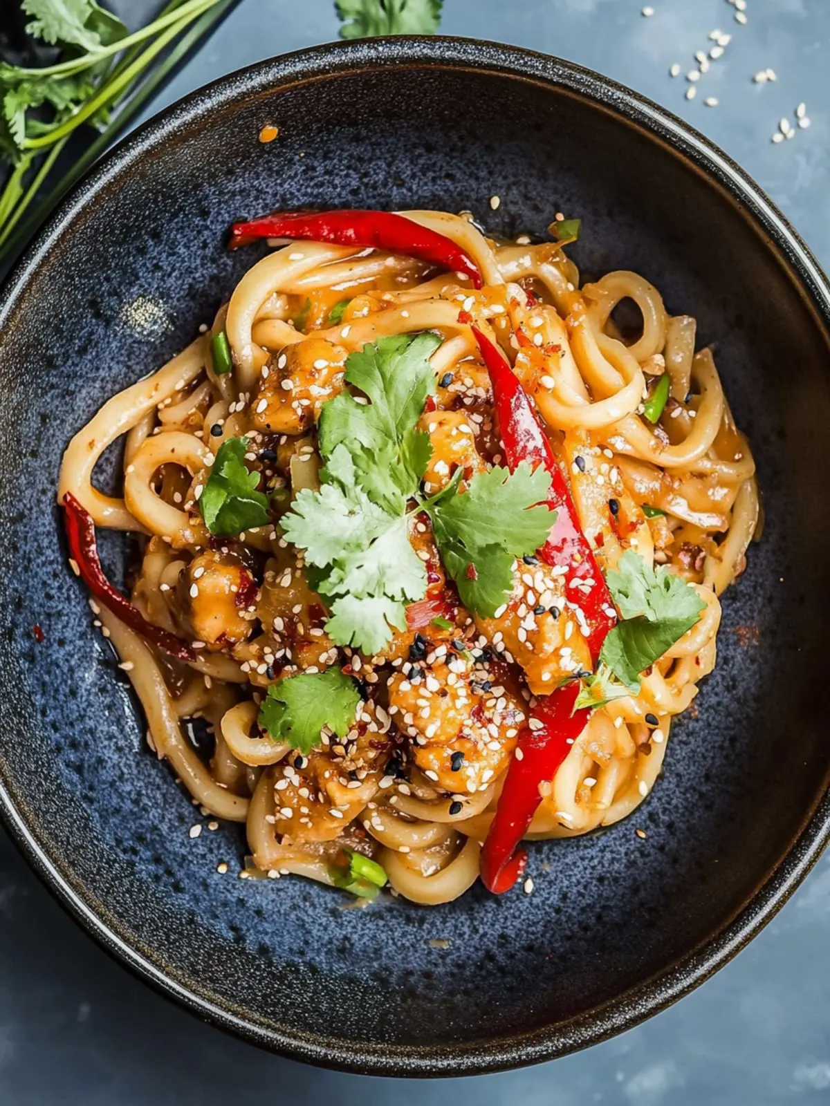 Schnelle Asiatische Udon-Nudelpfanne mit Erdnusssauce und Chili genießen 5 Schnelle Asiatische Udon-Nudelpfanne mit Erdnusssauce und Chili