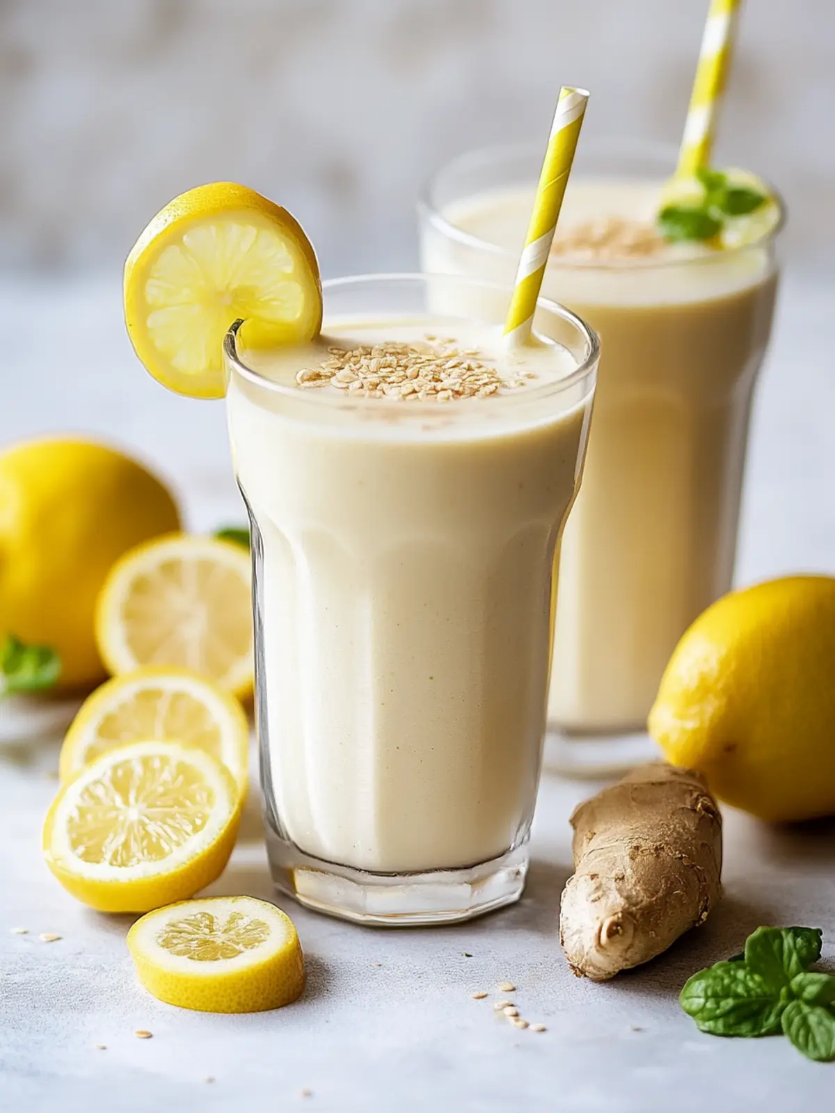 Zitronen Ingwer Entgiftungs-Smoothie für deinen perfekten Start 5 Zitronen Ingwer Entgiftungs-Smoothie