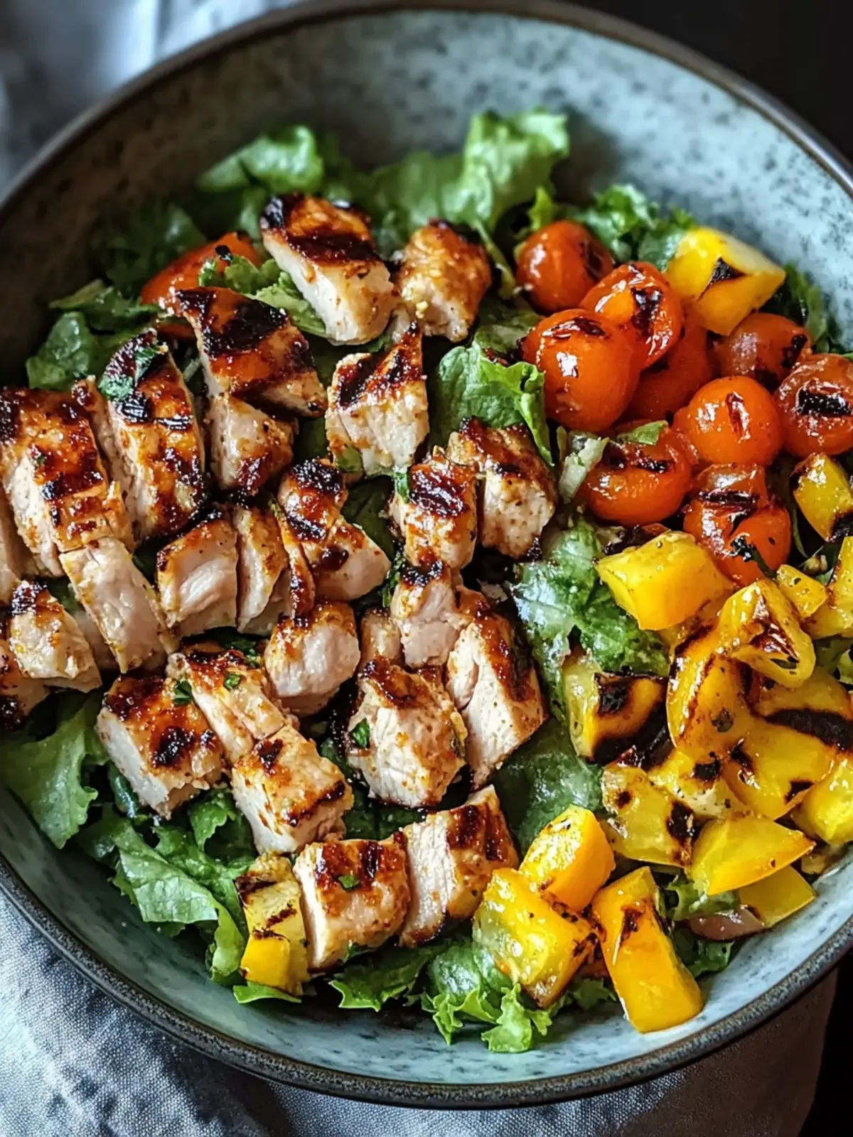 BBQ Hähnchen Geschnittene Salat – Frisch und voller Geschmack 5 BBQ Hähnchen Geschnittene Salat