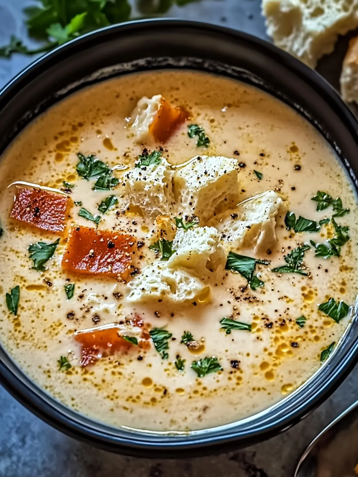 Cremige Hähnchen-Parmesan-Suppe für Herz und Seele 2 Cremige Hähnchen-Parmesan-Suppe