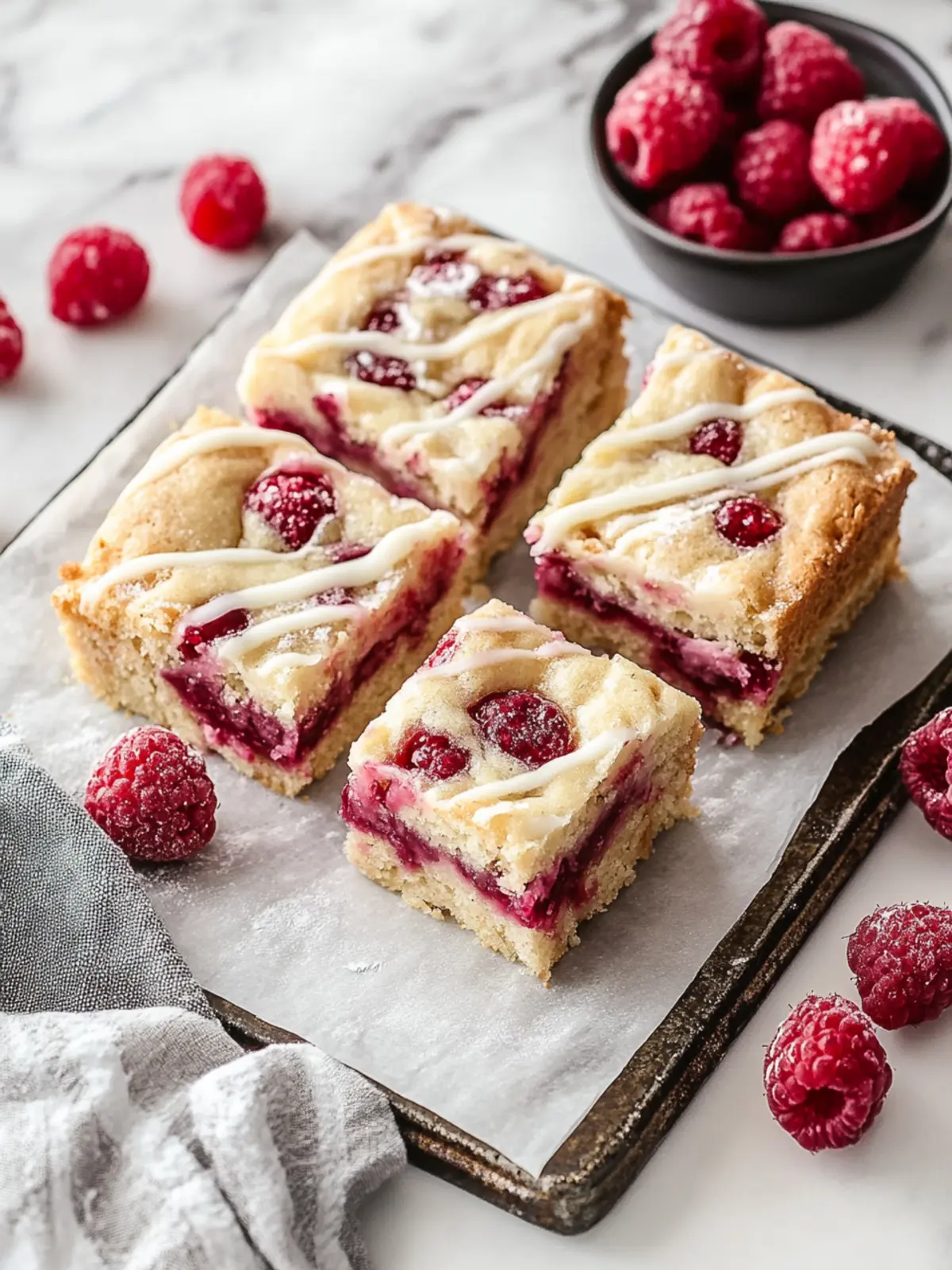 Himbeer- und weiße Schokolade Blondies: Fudgy Genuss pur 4 Himbeer- und weiße Schokolade Blondies