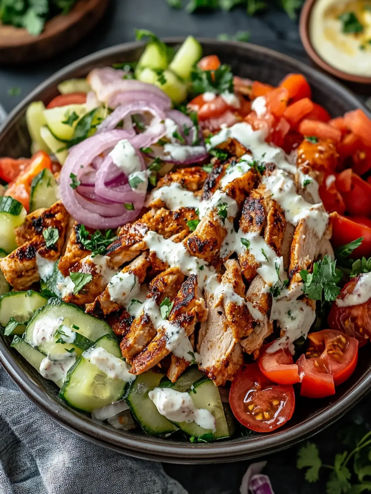 Authentische Hähnchen Shawarma Schüssel – Gesund & Lecker 2 Authentische Hähnchen Shawarma Schüssel