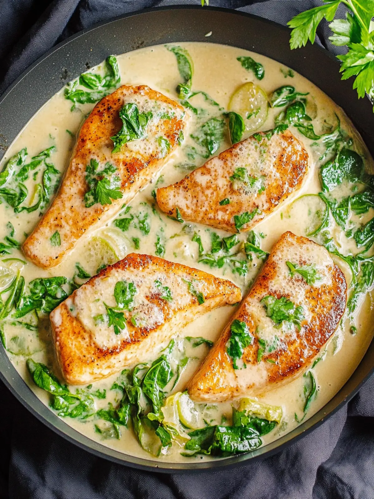 Baked Salmon in Creamy Parmesan Sauce in 30 Minuten 4 Baked salmon in creamy Parmesan sauce
