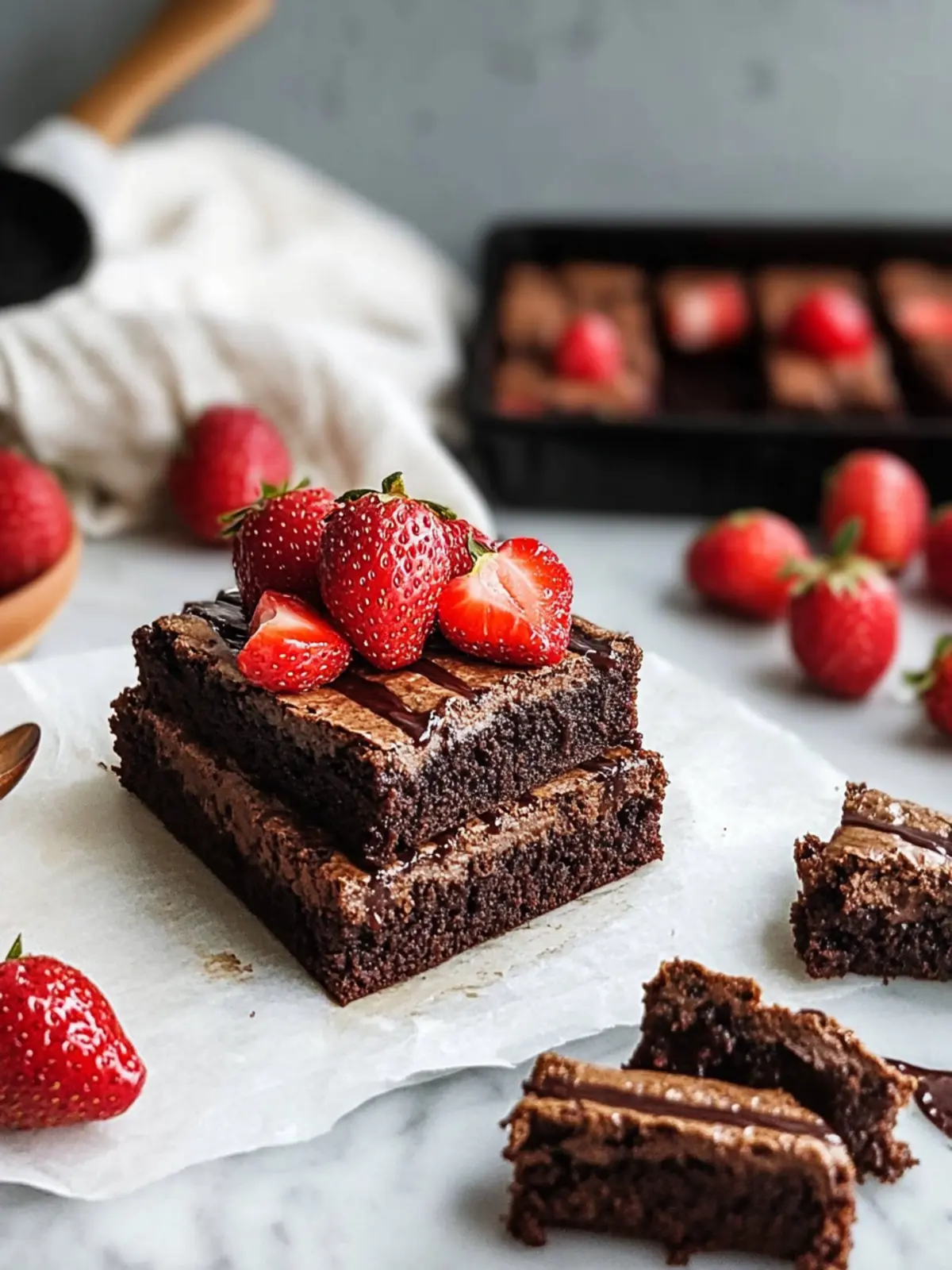 Schnelle Erdbeer-Brownies mit Schokoladenglasur genießen 5 Schnelle Erdbeer-Brownies