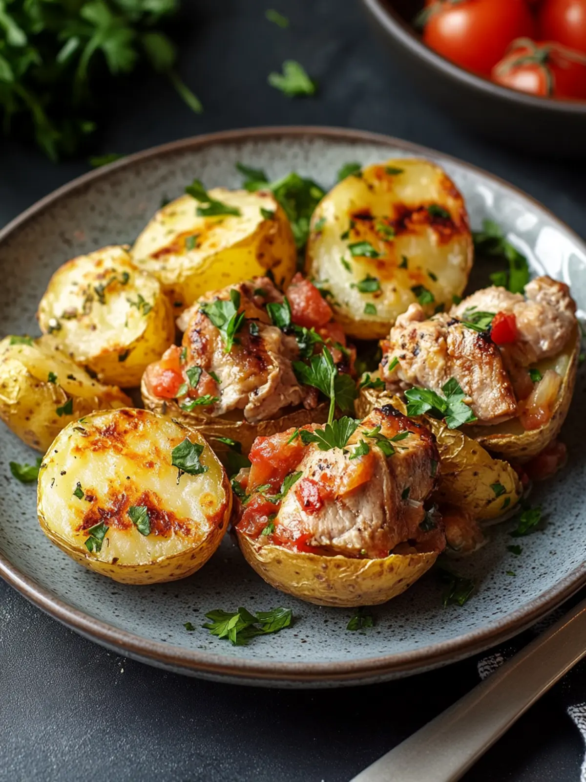 Schnelle Thunfisch-Ofenkartoffeln aus der Heißluftfritteuse 5 Tuna Oven Potatoes from the Air Fryer