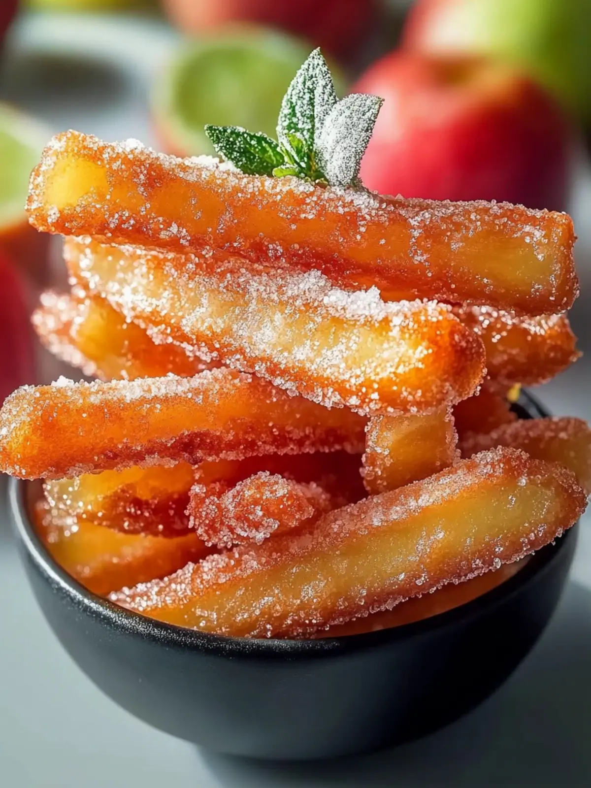 Krosse Apfelsticks im Airfryer für Snacks ohne Reue 4 Apfelsticks im Airfryer