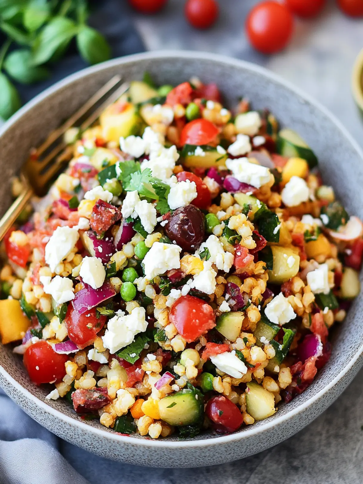 Orientalischer Rote Linsensalat mit Feta: Schnell & Gesund 2 Orientalischer Rote Linsensalat mit Feta