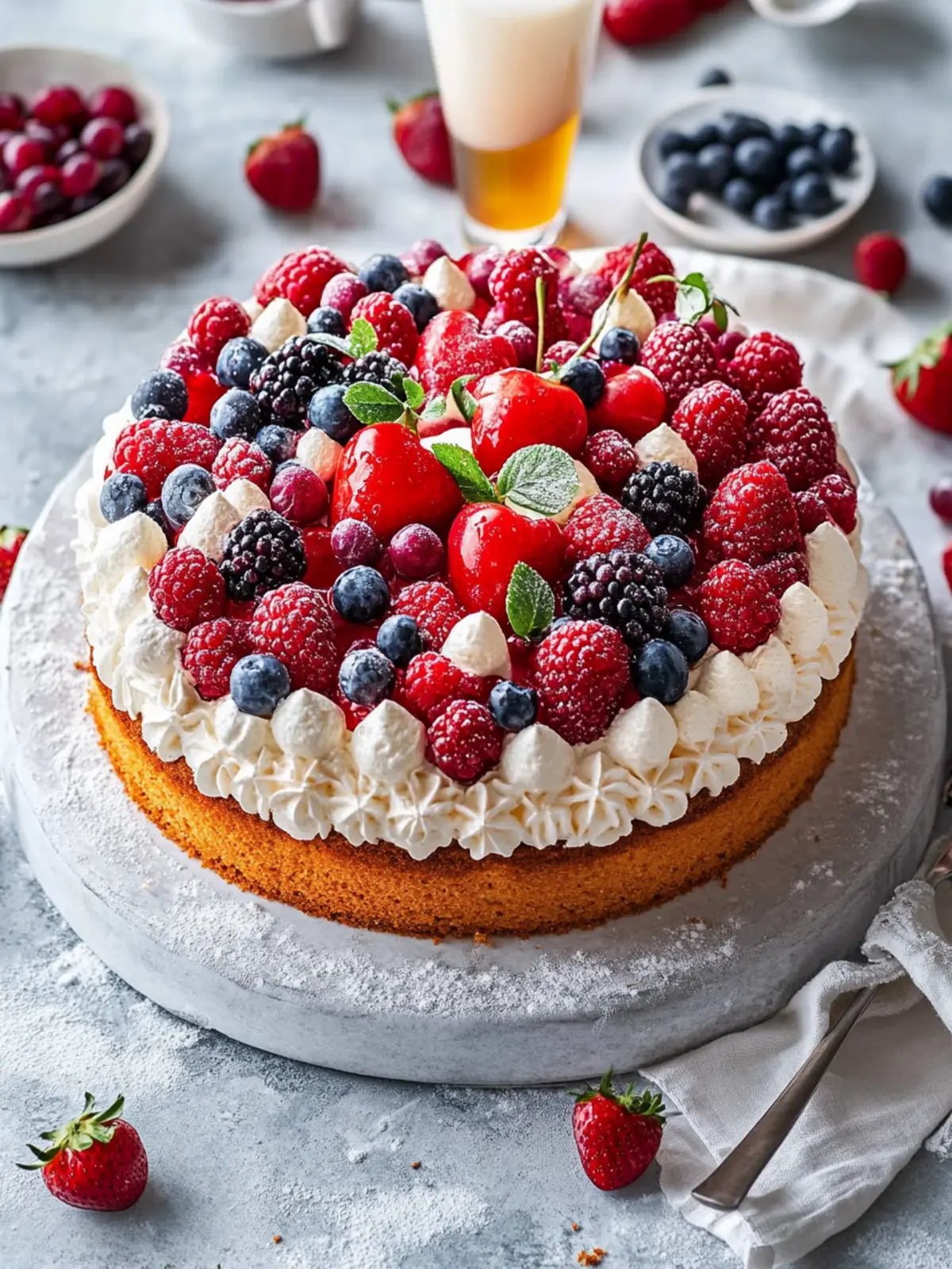 Beerentorte in Herzform