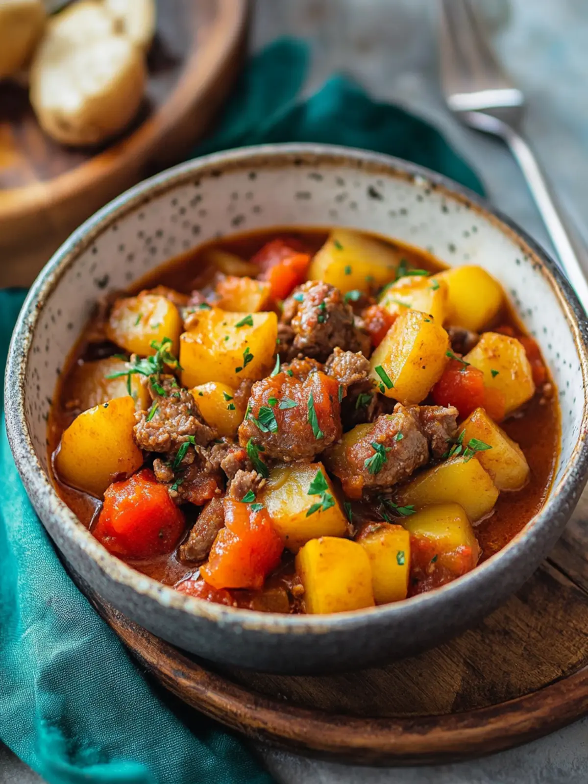 Gulasch mit Kartoffeln und Paprika – Herzhaftes Komfortessen 3 Gulasch mit Kartoffeln und Paprika