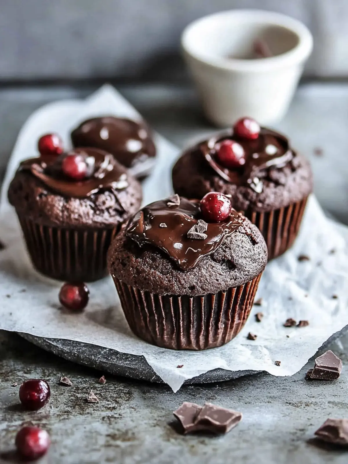 Doppelt Schokoladenstückchen Muffins für den perfekten Genuss 4 Doppelt Schokoladenstückchen Muffins