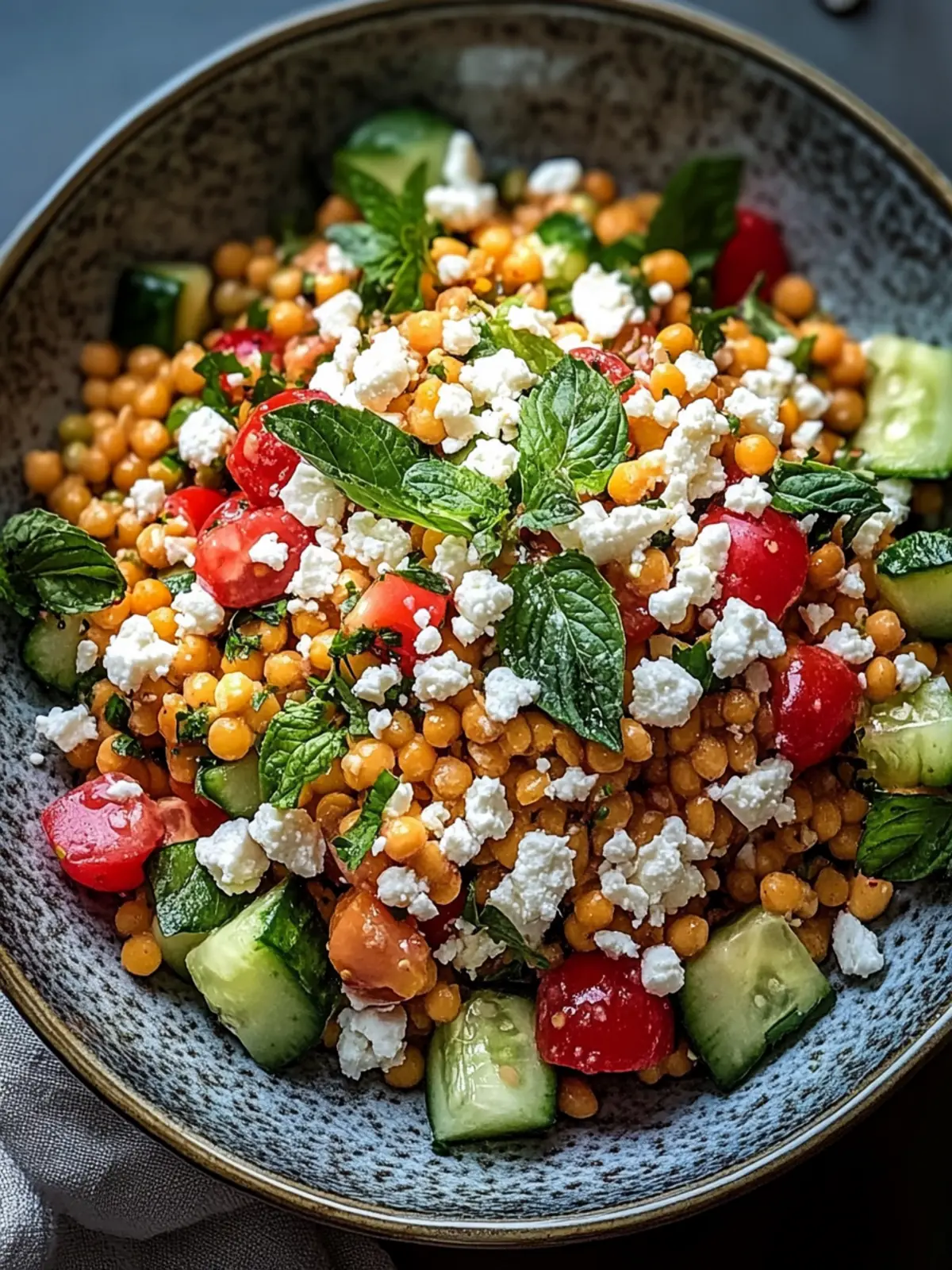 Orientalischer Rote Linsen Salat mit Feta – Frisch und Gesund 3 Orientalischer Rote Linsen Salat mit Feta