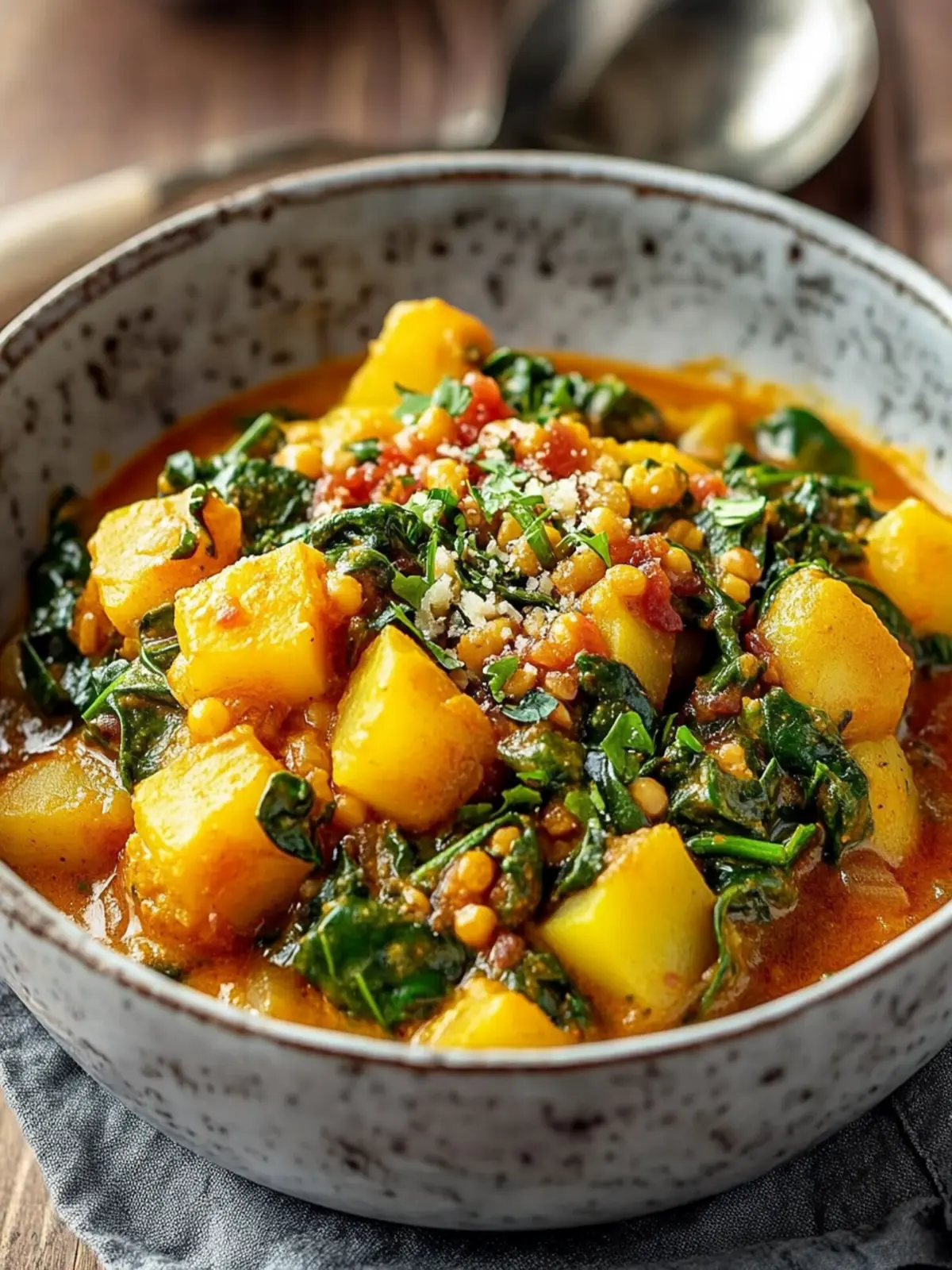 Veganes Kartoffelcurry mit Spinat und Erbsen: Gesund & Lecker 5 Veganes Kartoffelcurry Spinat Erbsen