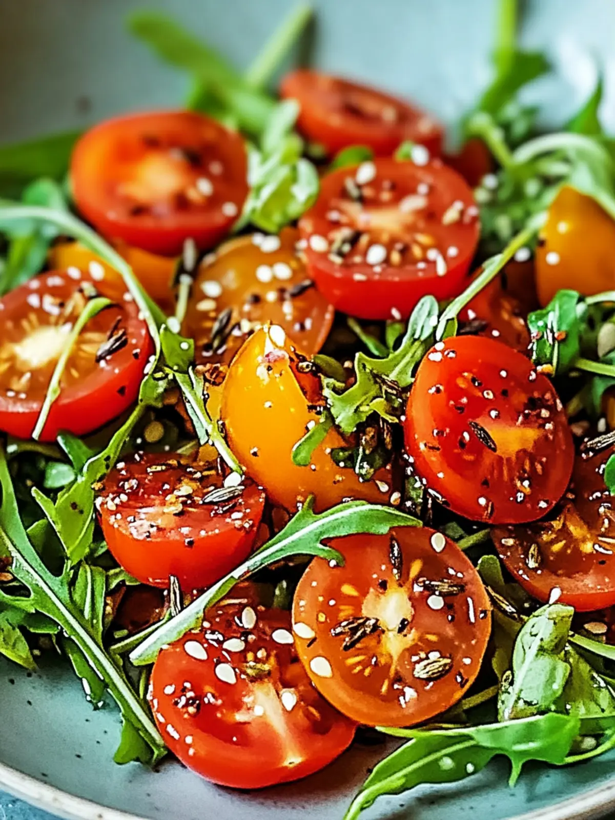 Erfrischender Tomaten-Rucola-Salat mit Pinienkernen für jeden Tag 3 Tomaten-Rucola-Salat mit Pinienkernen
