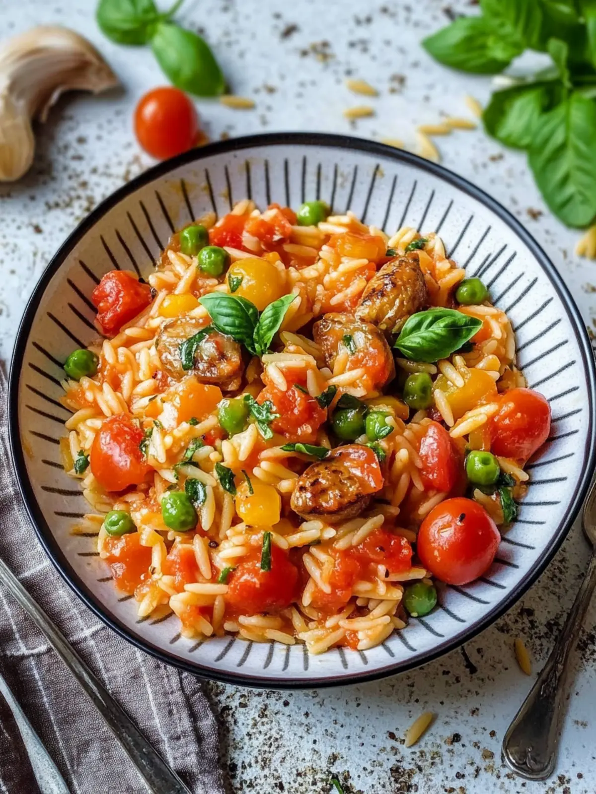 Leckere Orzo-Pfanne mit Hackbällchen und Gemüse für die ganze Familie 4 Orzo-Pfanne mit Hackbällchen und Gemüse