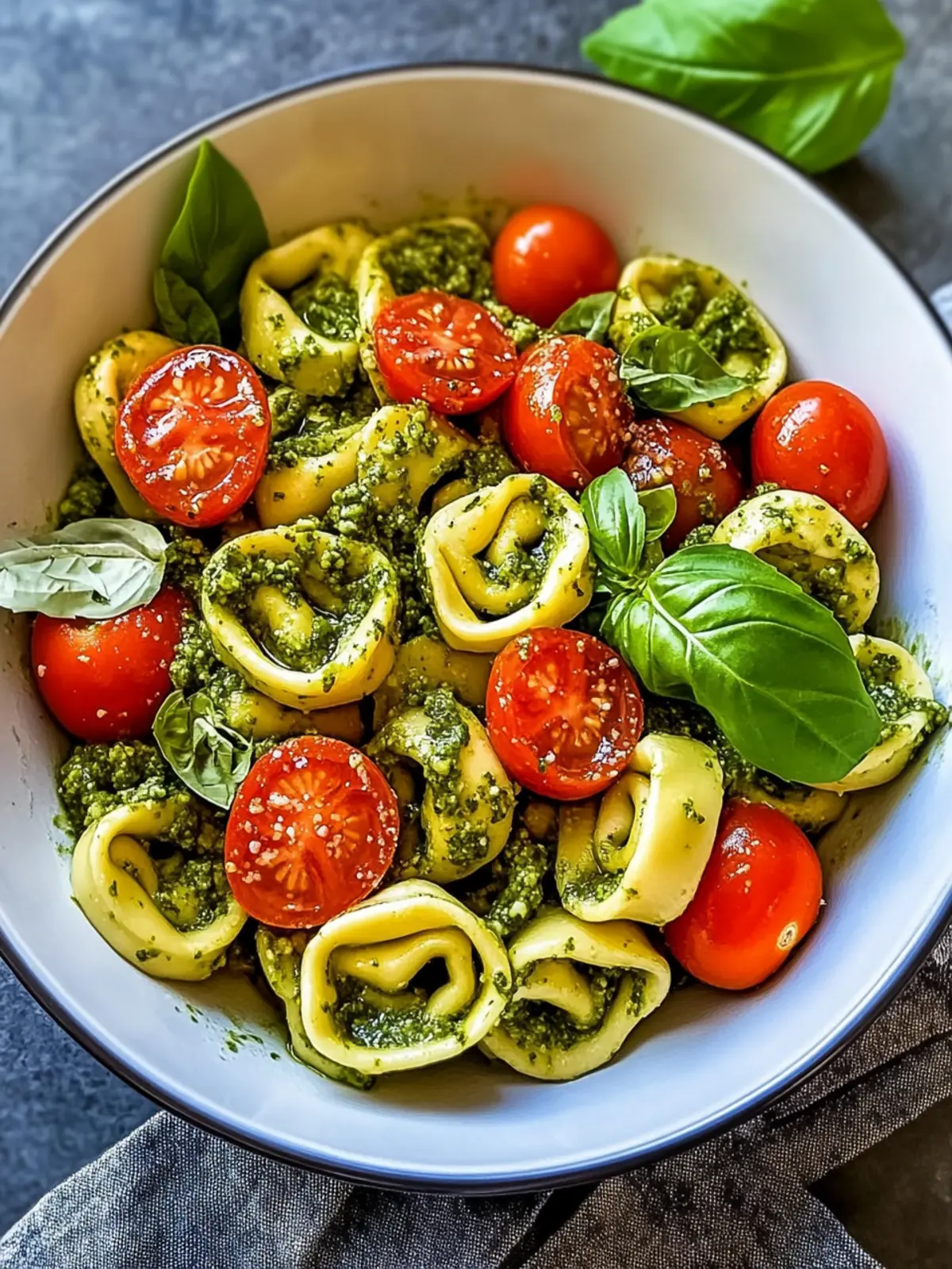Frischer Tortellinisalat mit Pesto und Tomaten: Schnell und Lecker 3 Frischer Tortellinisalat mit Pesto und Tomaten