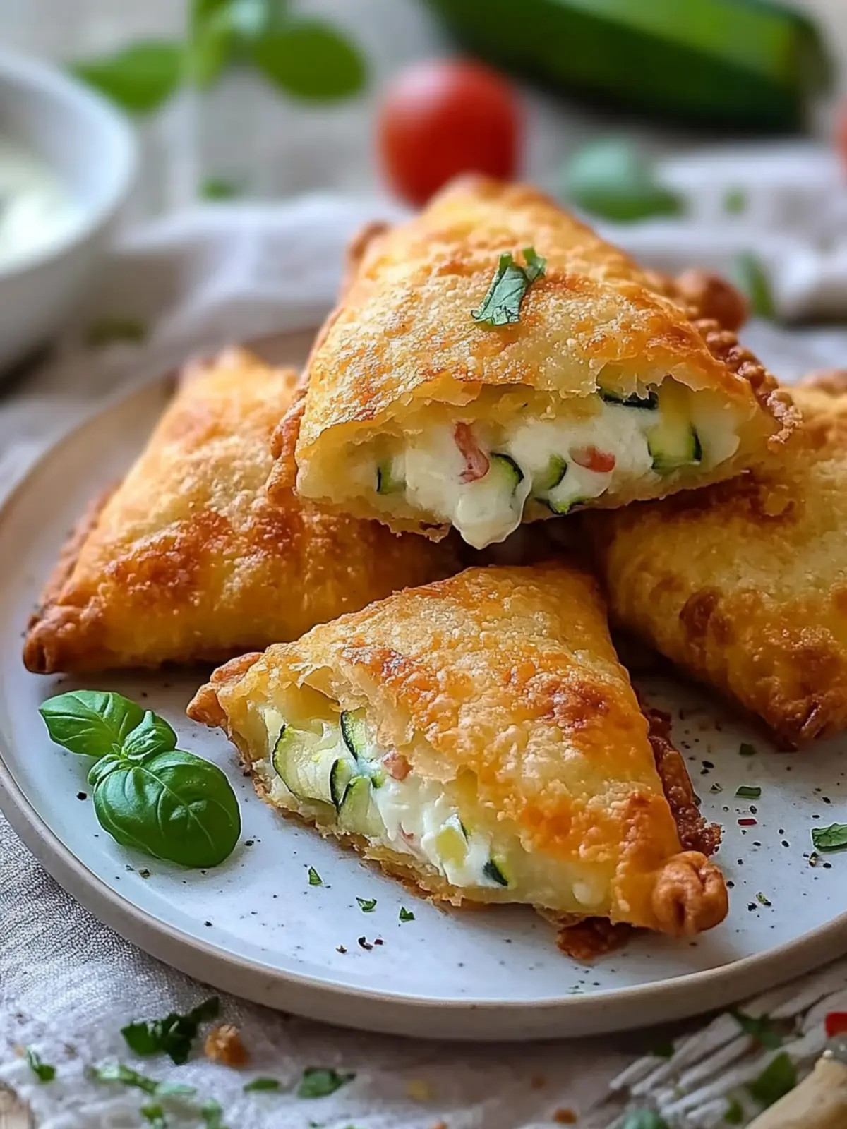 Knusprige Zucchini Frischkäse Taschen für den perfekten Snack 5 Knusprige Zucchini Frischkäse Taschen