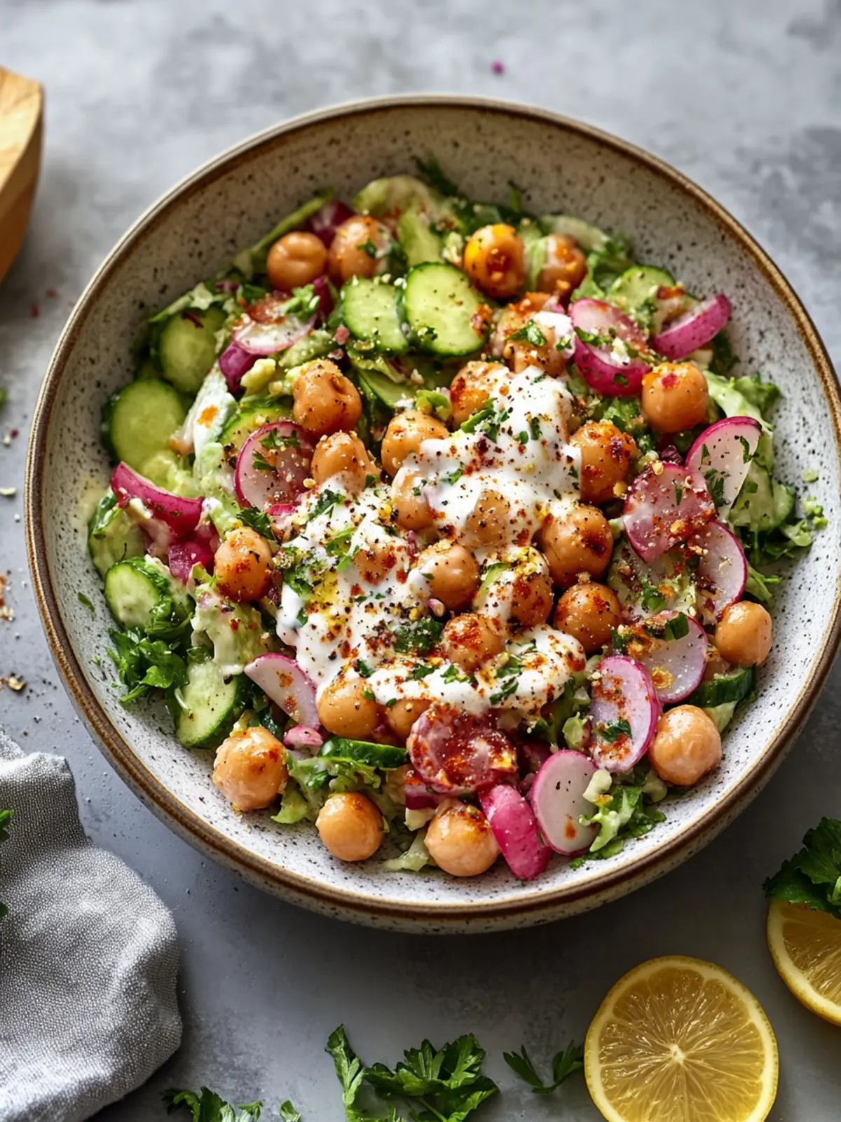 Kichererbsensalat mit Joghurt-Dressing: Frisch und Gesund genießen 2 Kichererbsensalat mit Joghurt-Dressing