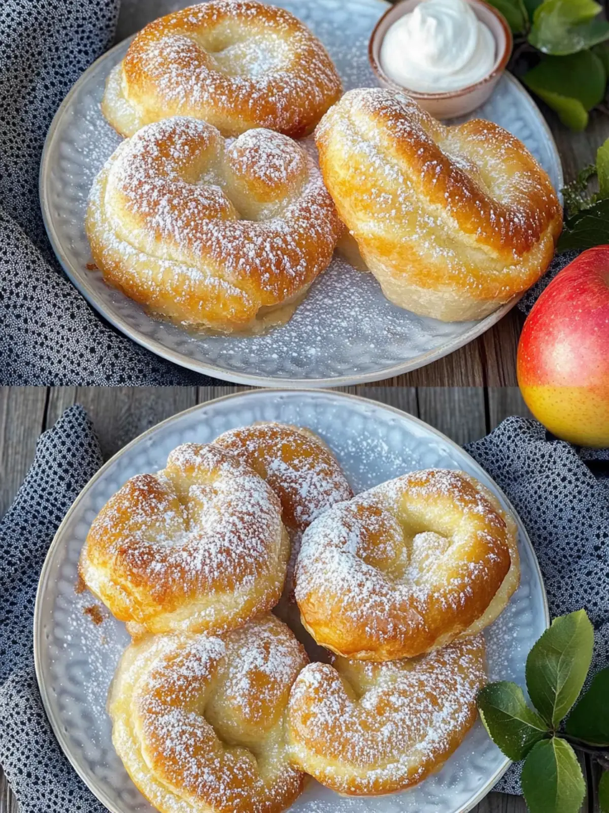 Saftige Apfeltaschen mit 150 g Magerquark - Genuss ohne Reue 5 Apfeltaschen with 150 g low-fat quark