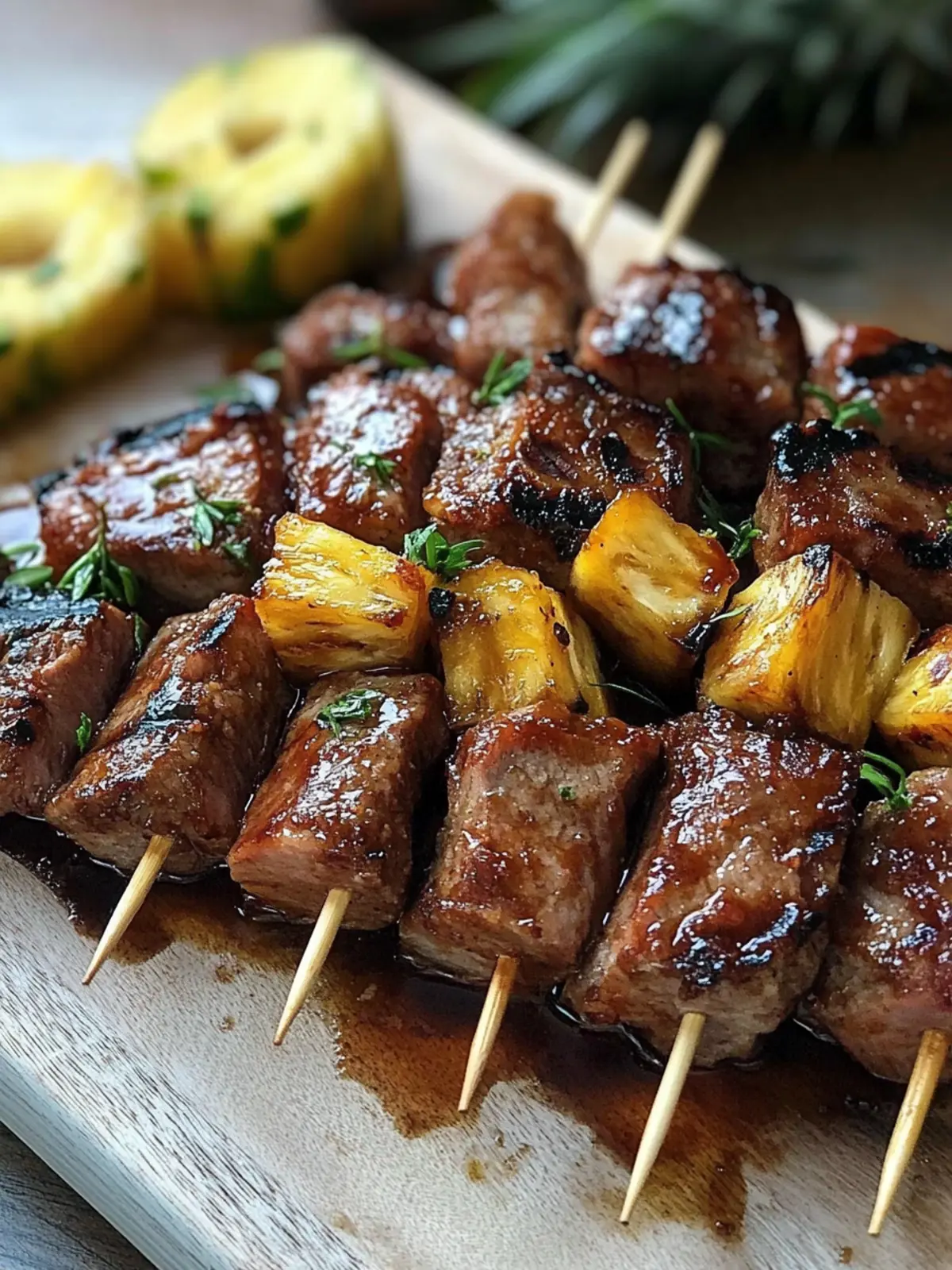 Ananas BBQ Schweinefleisch Spieße für den perfekten Grillabend 2 Ananas BBQ Schweinefleisch Spieße
