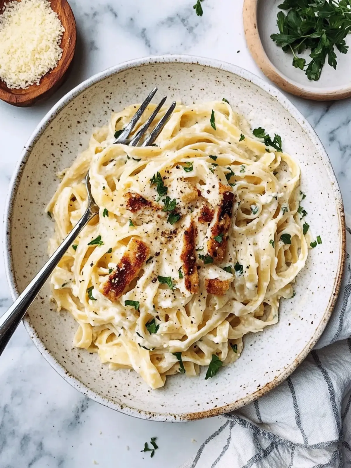 Knusprige Hähnchen-Fettuccine Alfredo für deine Genussmomente 2 Knusprige Hähnchen-Fettuccine Alfredo