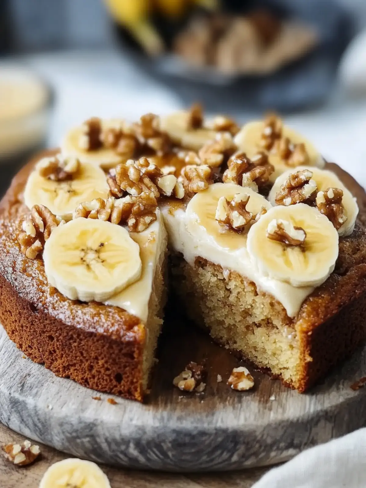 Gesunder Bananen-Nuss-Haferflocken-Kuchen ohne Zucker selbstgemacht 3 Bananen-Nuss-Haferflocken-Kuchen ohne Zucker