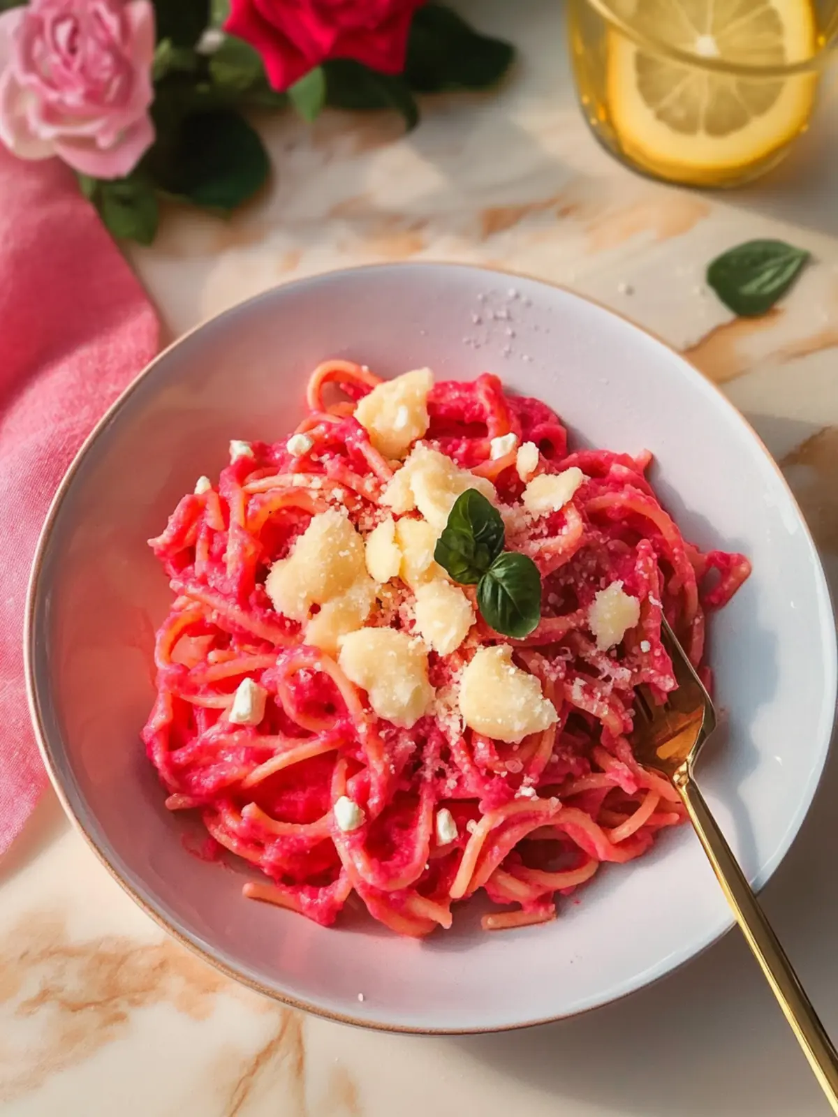 Galentinstag's hübsche rosa Pasta für das perfekte Dinner 2 Galentinstag's hübsche rosa Pasta