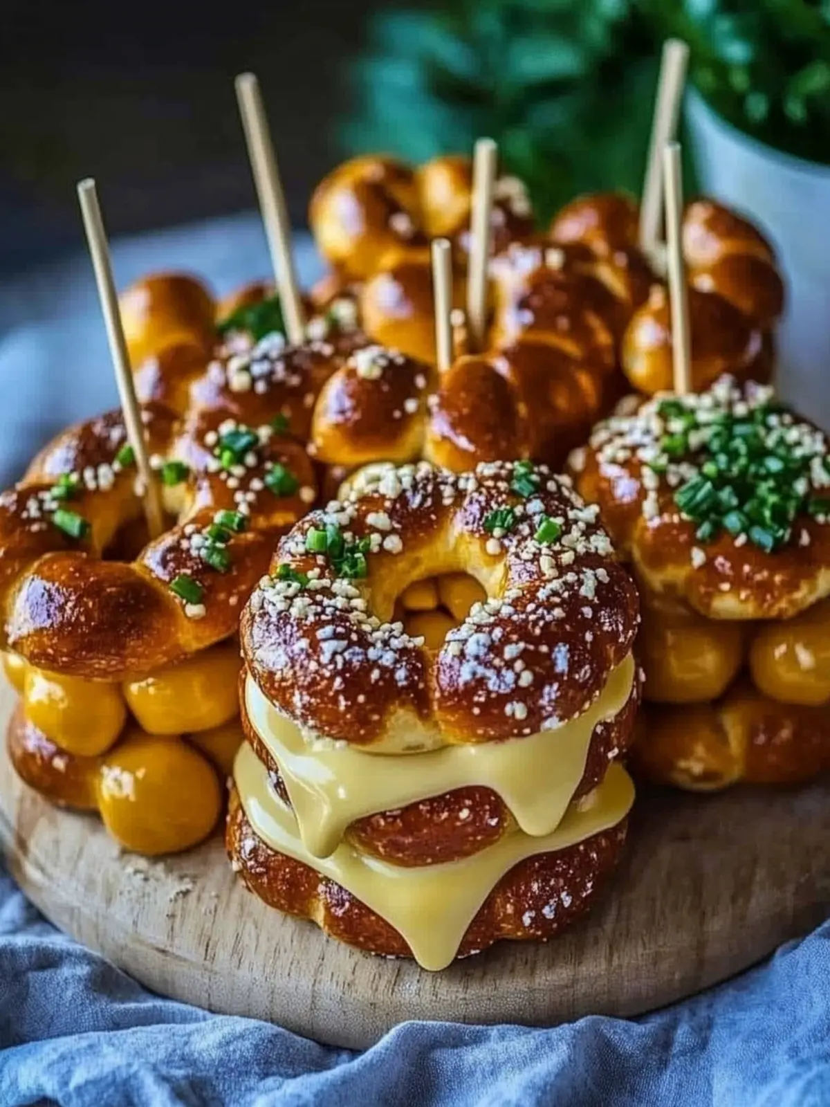 Brezel-Käse-Spieße mit süßem Senf – Der perfekte Snack für Feste 4 Brezel-Käse-Spieße mit süßem Senf