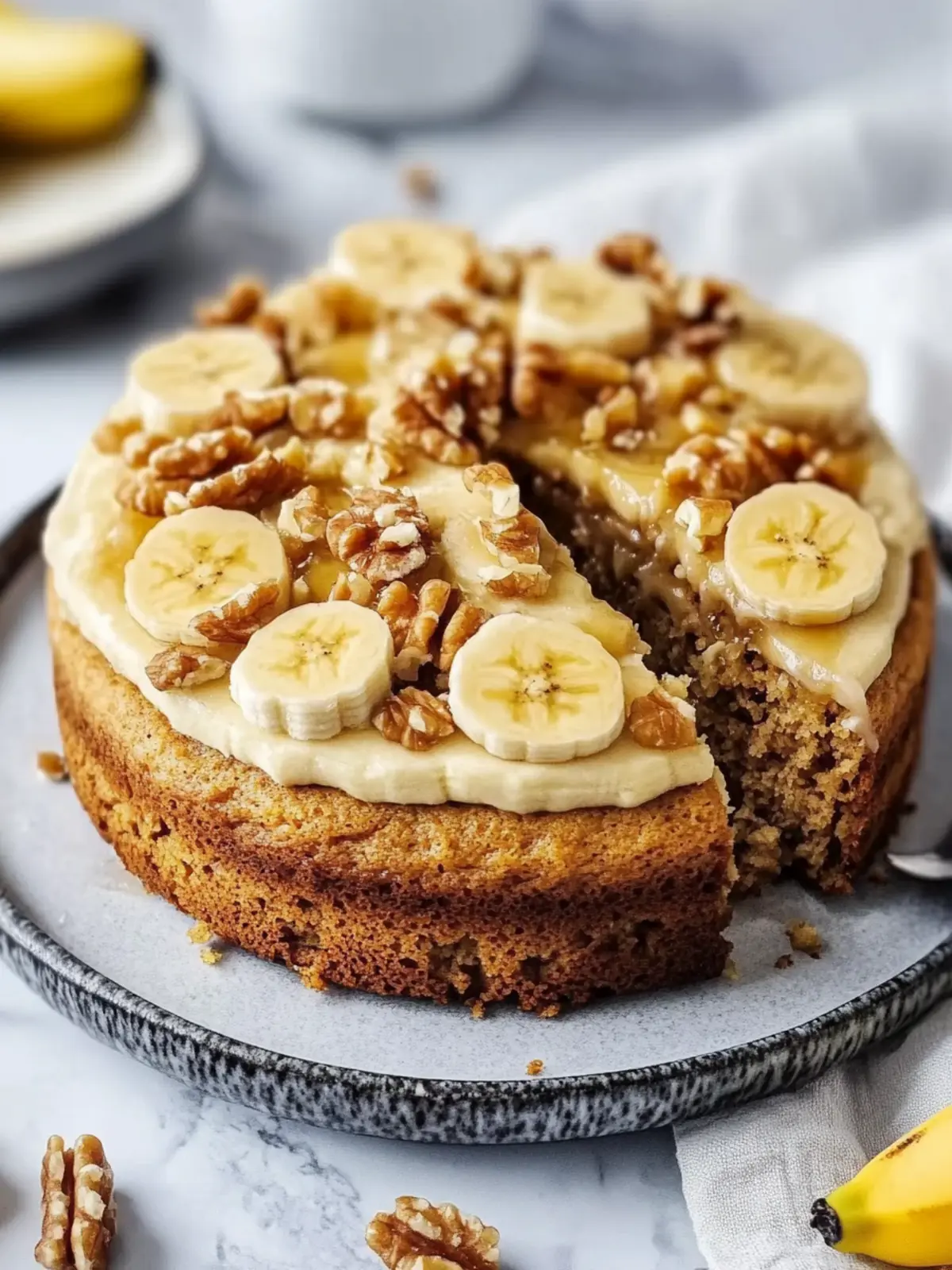 Gesunder Bananen-Nuss-Haferflocken-Kuchen ohne Zucker selbstgemacht 5 Bananen-Nuss-Haferflocken-Kuchen ohne Zucker