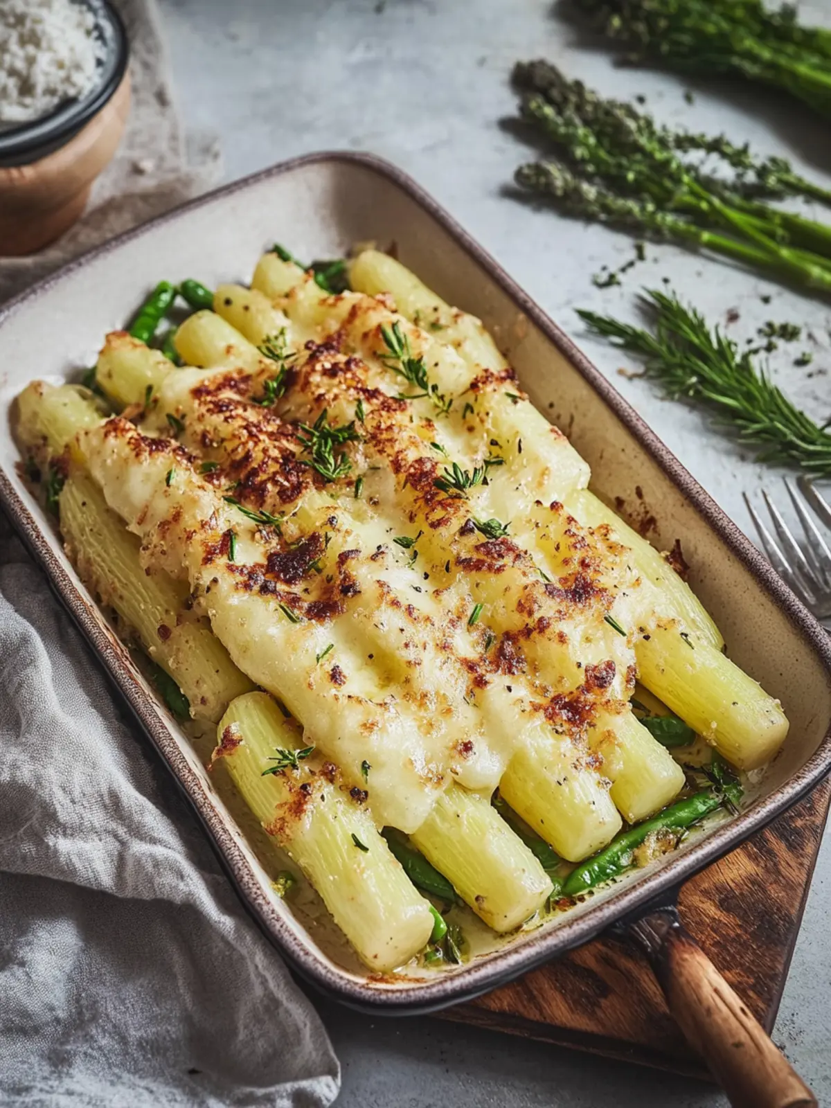 Spargelauflauf mit Schinken und Kartoffeln für gemütliche Abende 2 Spargelauflauf mit Schinken und Kartoffeln