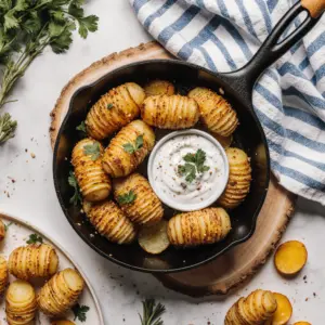 Krosse Fächerkartoffeln mit Knoblauch und Rosmarin zaubern 2 Krosse Fächerkartoffeln mit Knoblauch und Rosmarin zaubern