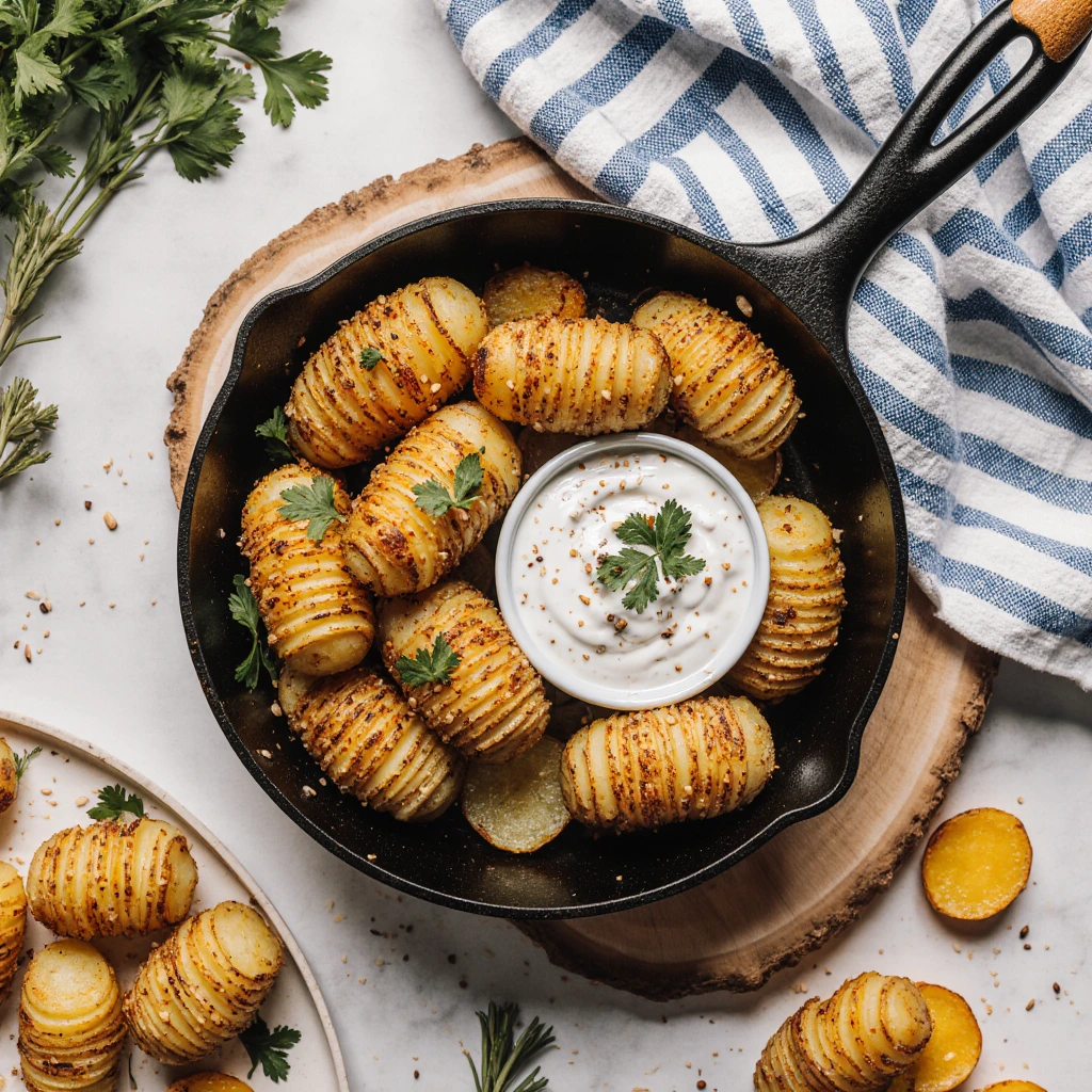 Krosse Fächerkartoffeln mit Knoblauch und Rosmarin zaubern 3 Krosse Fächerkartoffeln mit Knoblauch und Rosmarin zaubern