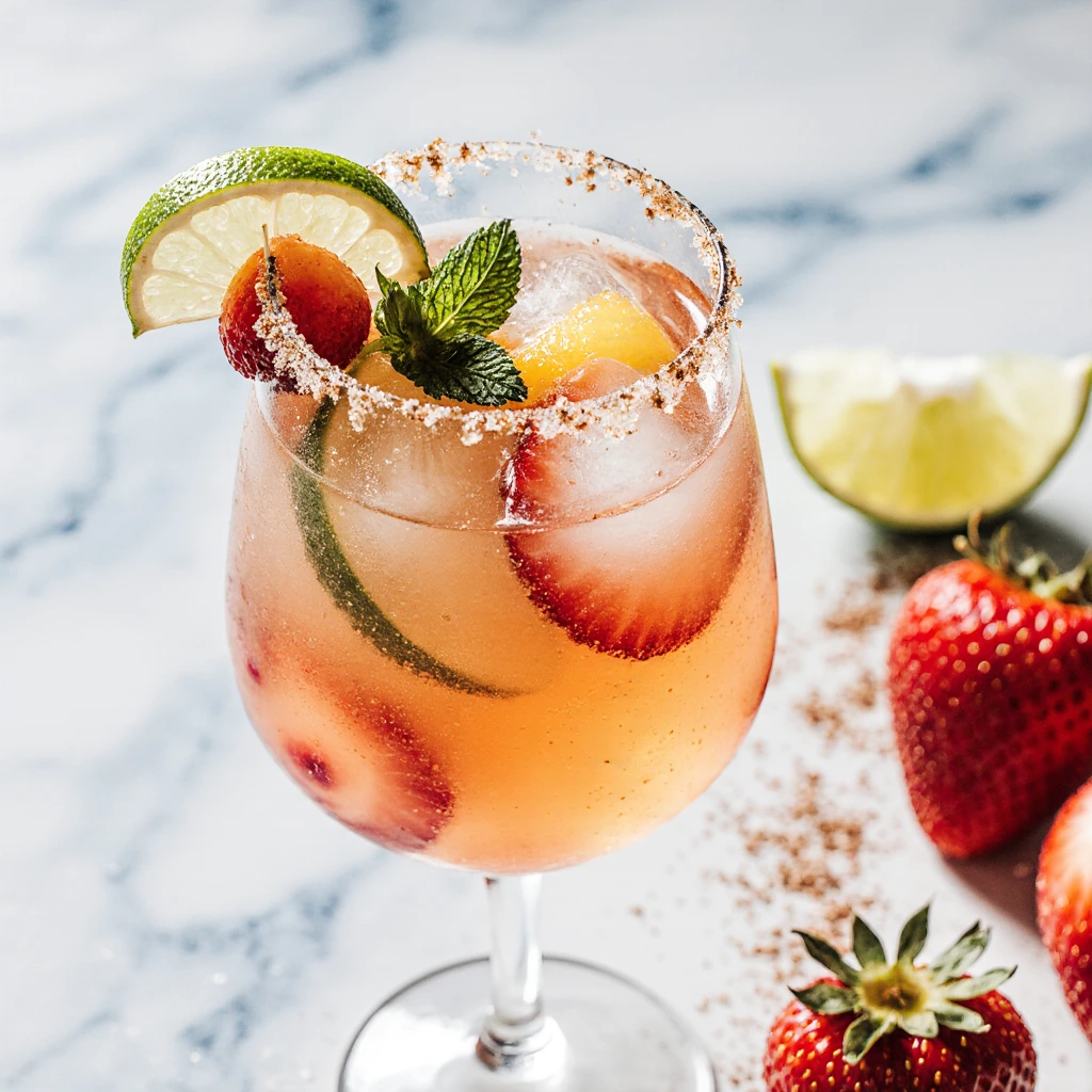 Saftige Mango Erdbeer Margarita mit rauchigem Chipotle-Rand 3 Saftige Mango Erdbeer Margarita mit rauchigem Chipotle-Rand