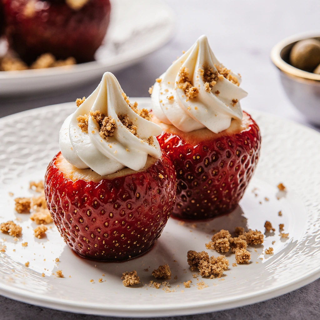 Käsekuchen gefüllte Erdbeeren: Der perfekte Sommergenuss 3 Käsekuchen gefüllte Erdbeeren: Der perfekte Sommergenuss