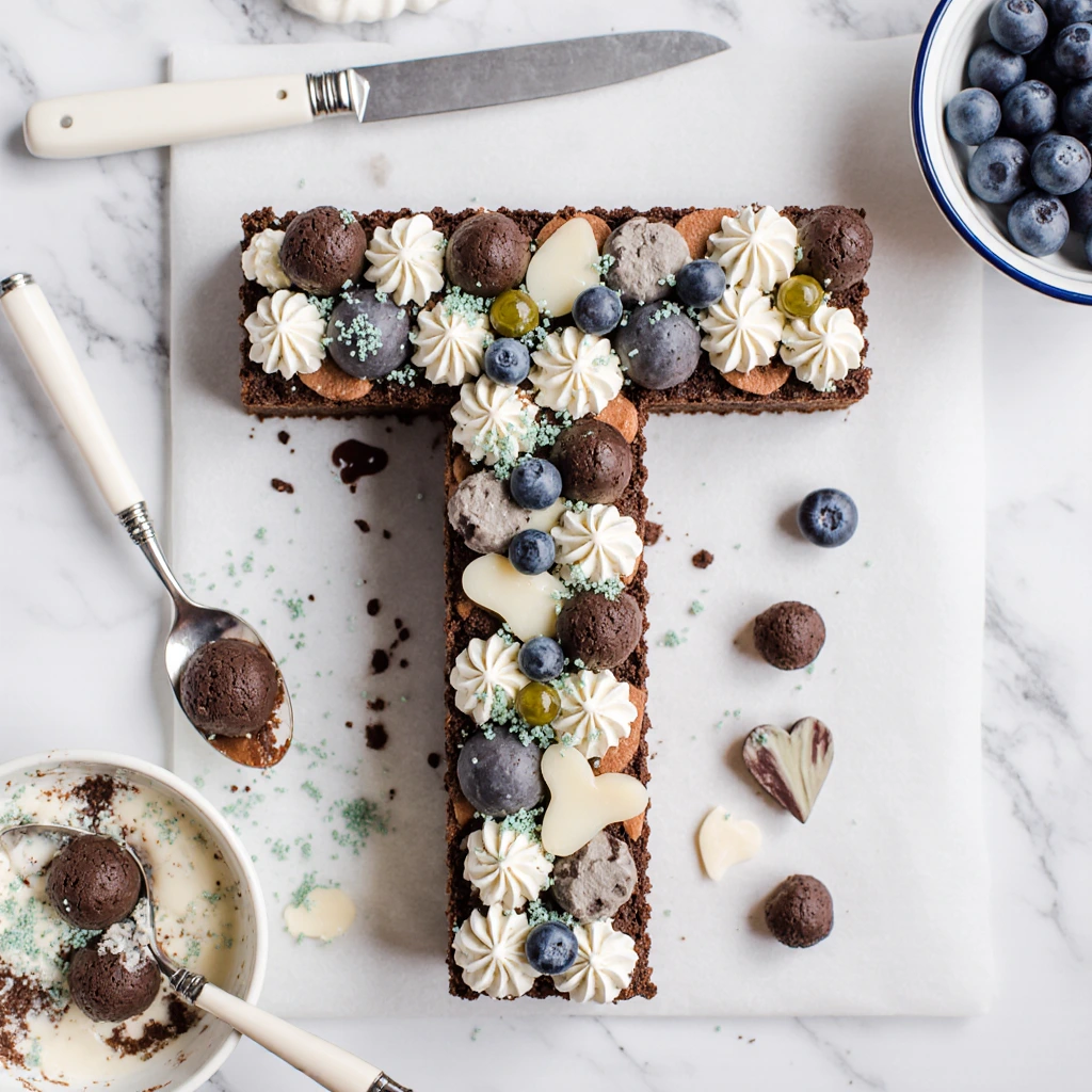 Schokoladenbuchstabentorte mit Beeren: Fröhlich und Einladend 2 Schokoladenbuchstabentorte mit Beeren: Fröhlich und Einladend