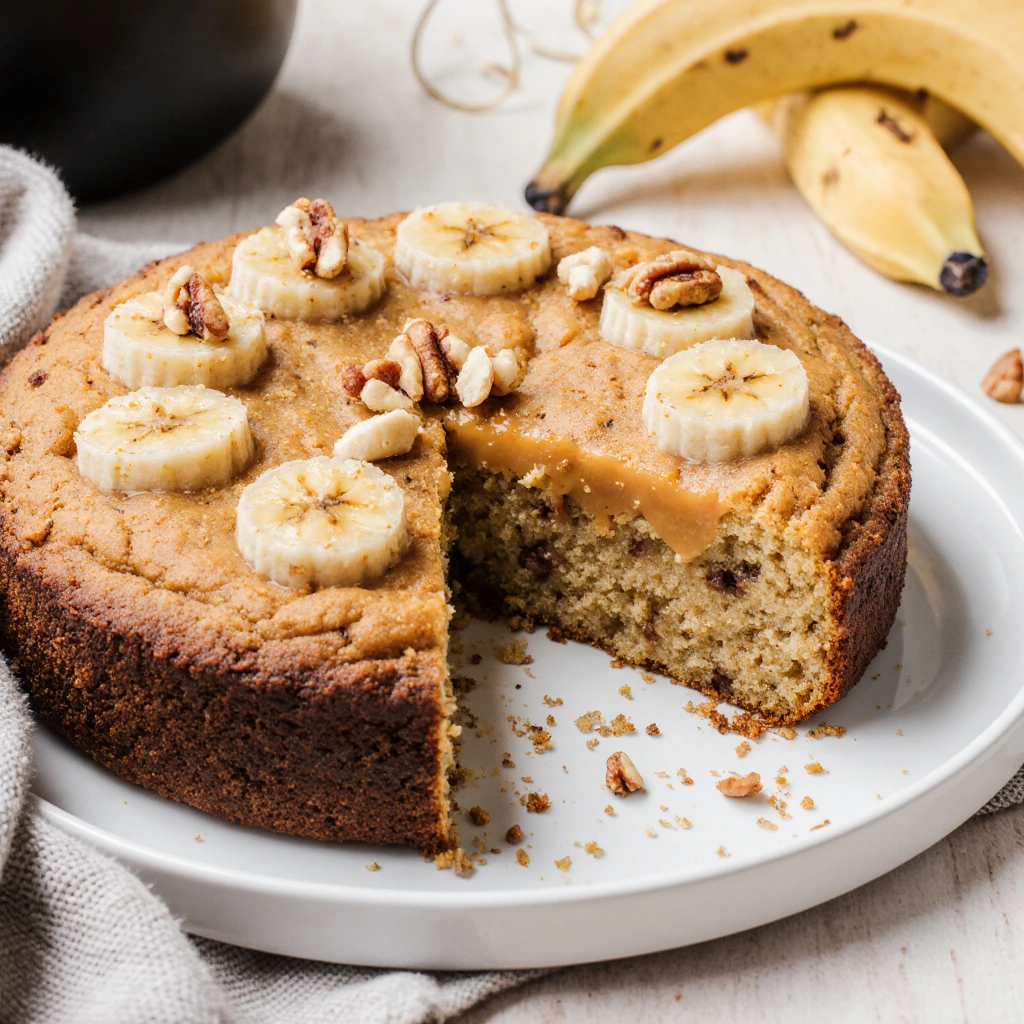 Gesunder Bananen-Nuss-Haferflocken-Kuchen ohne Zucker selbstgemacht 3 Gesunder Bananen-Nuss-Haferflocken-Kuchen ohne Zucker selbstgemacht