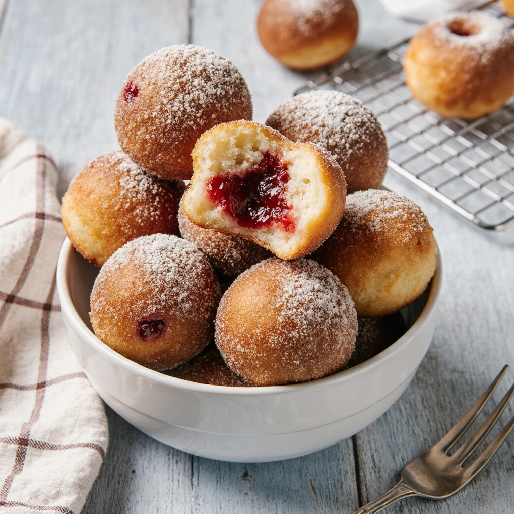 Himmlische Mini-Berliner: Fluffige, gefüllte Teigkugeln genießen 3 Himmlische Mini-Berliner: Fluffige, gefüllte Teigkugeln genießen