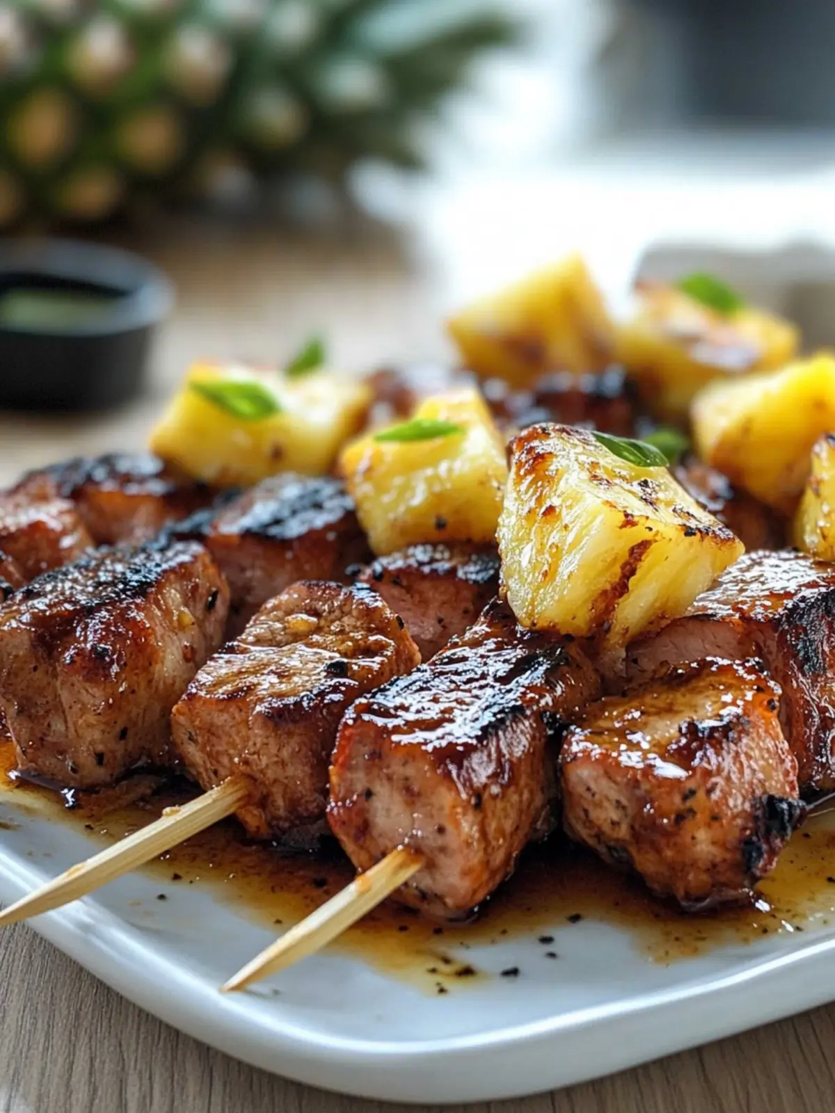Ananas BBQ Schweinefleisch Spieße für den perfekten Grillabend 3 Ananas BBQ Schweinefleisch Spieße
