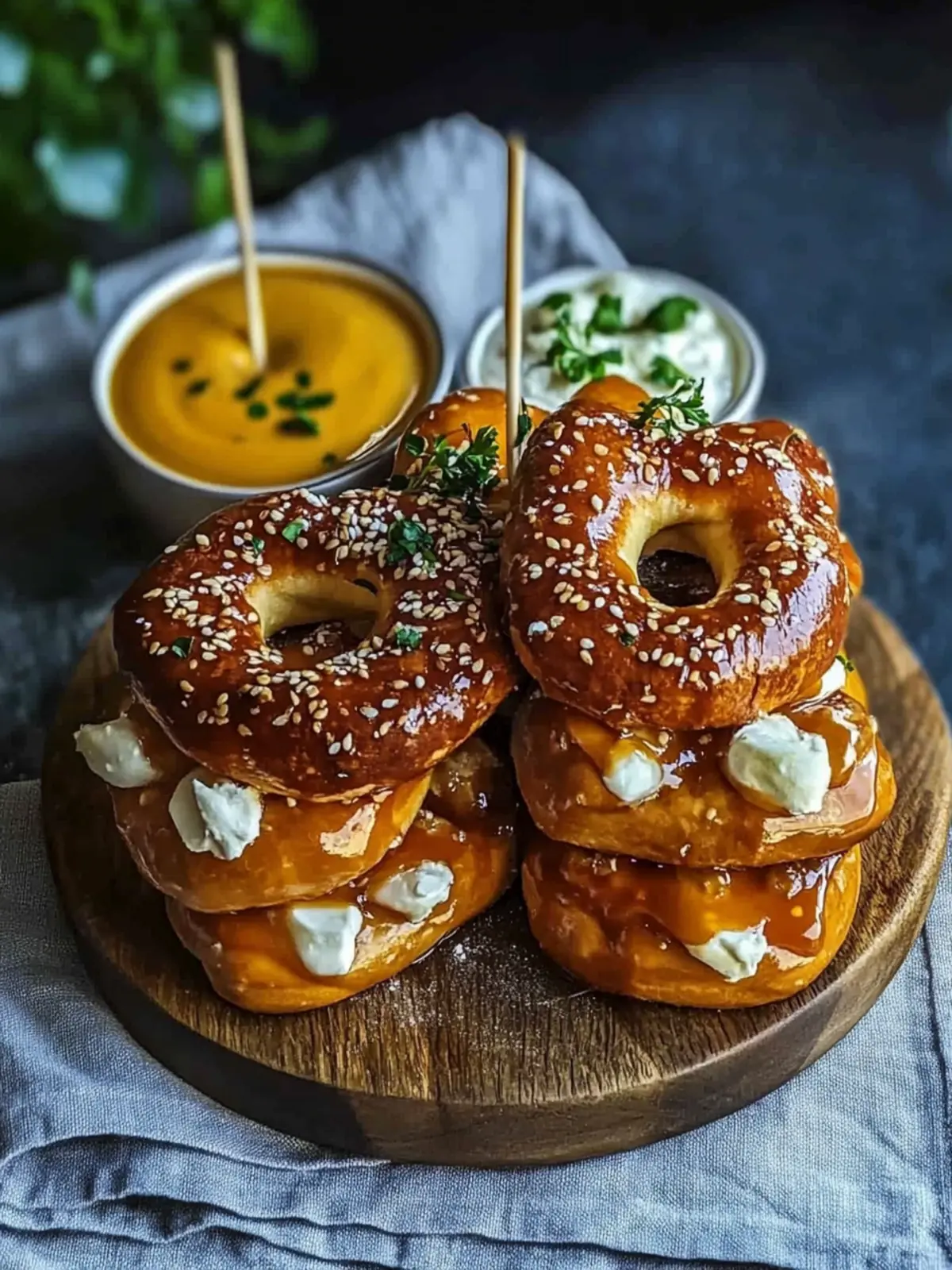 Brezel-Käse-Spieße mit süßem Senf – Der perfekte Snack für Feste 2 Brezel-Käse-Spieße mit süßem Senf