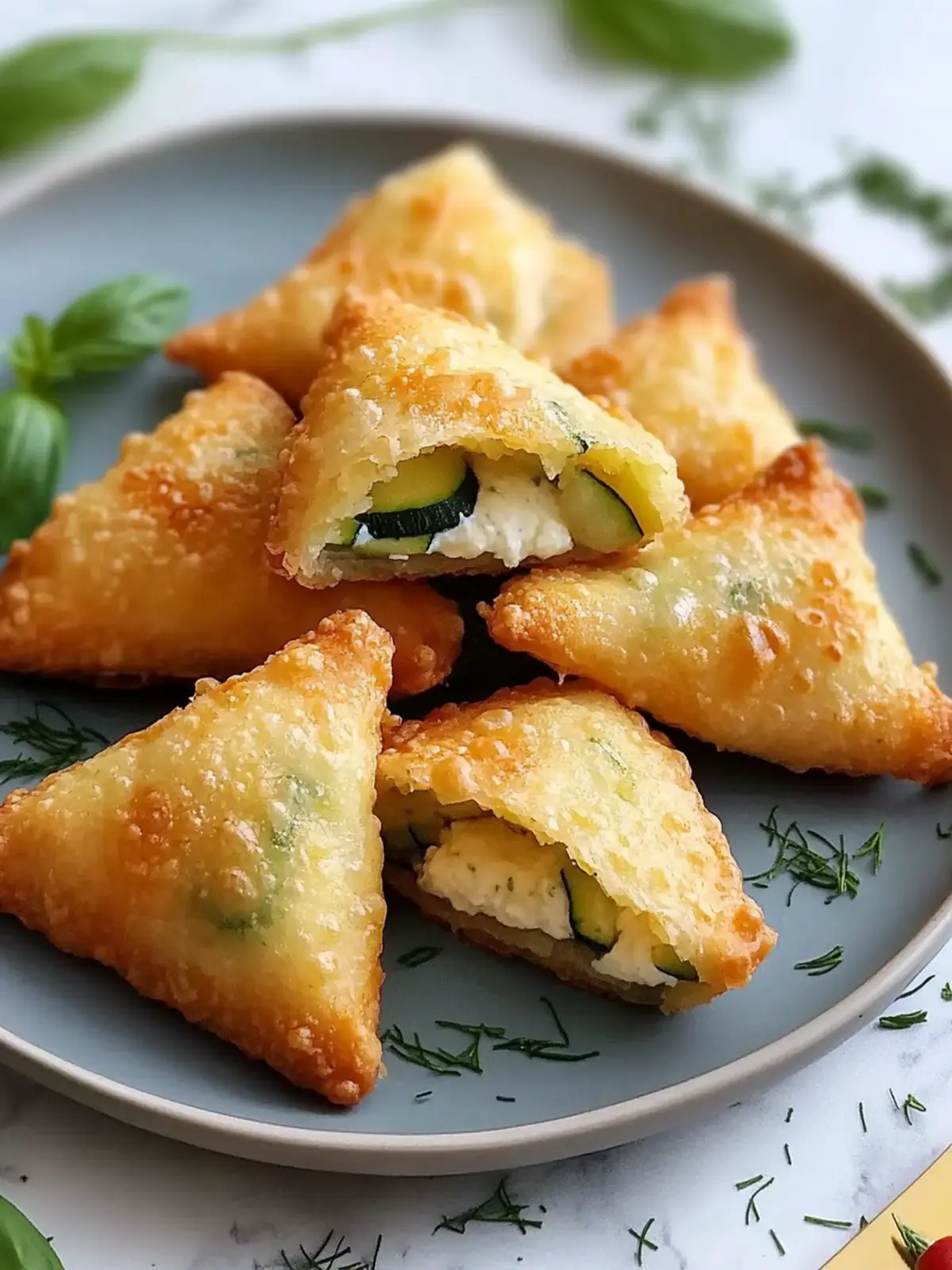 Knusprige Zucchini Frischkäse Taschen für den perfekten Snack 3 Knusprige Zucchini Frischkäse Taschen