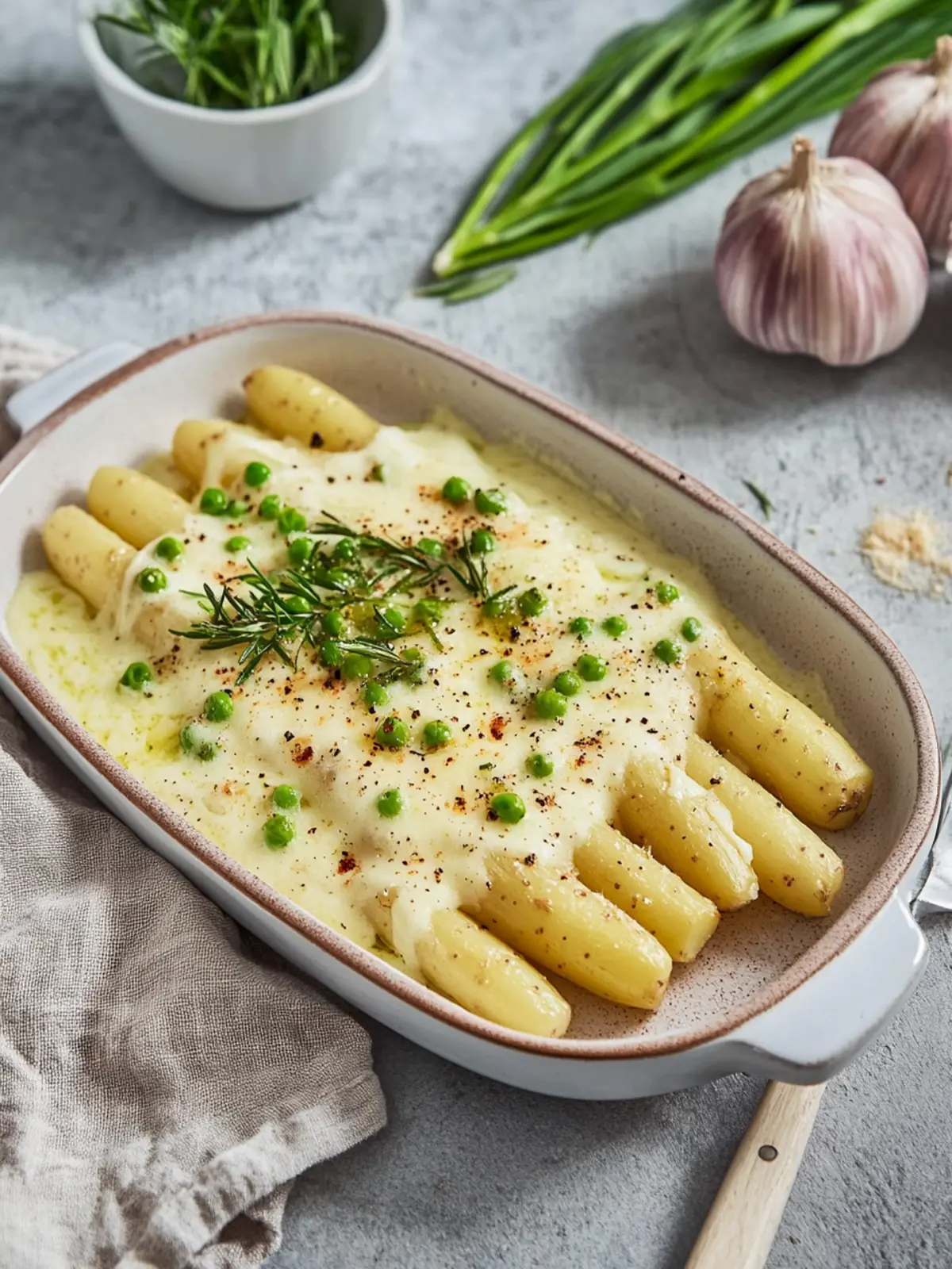 Spargelauflauf mit Schinken und Kartoffeln für gemütliche Abende 5 Spargelauflauf mit Schinken und Kartoffeln