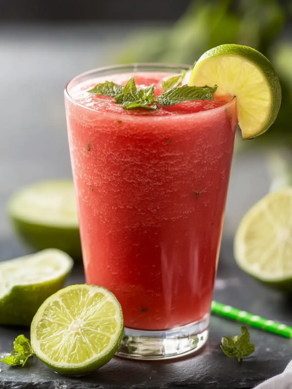 Erfrischender Wassermelonen-Smoothie mit Limette und Ingwer 3 Wassermelonen-Smoothie mit Limette und Ingwer